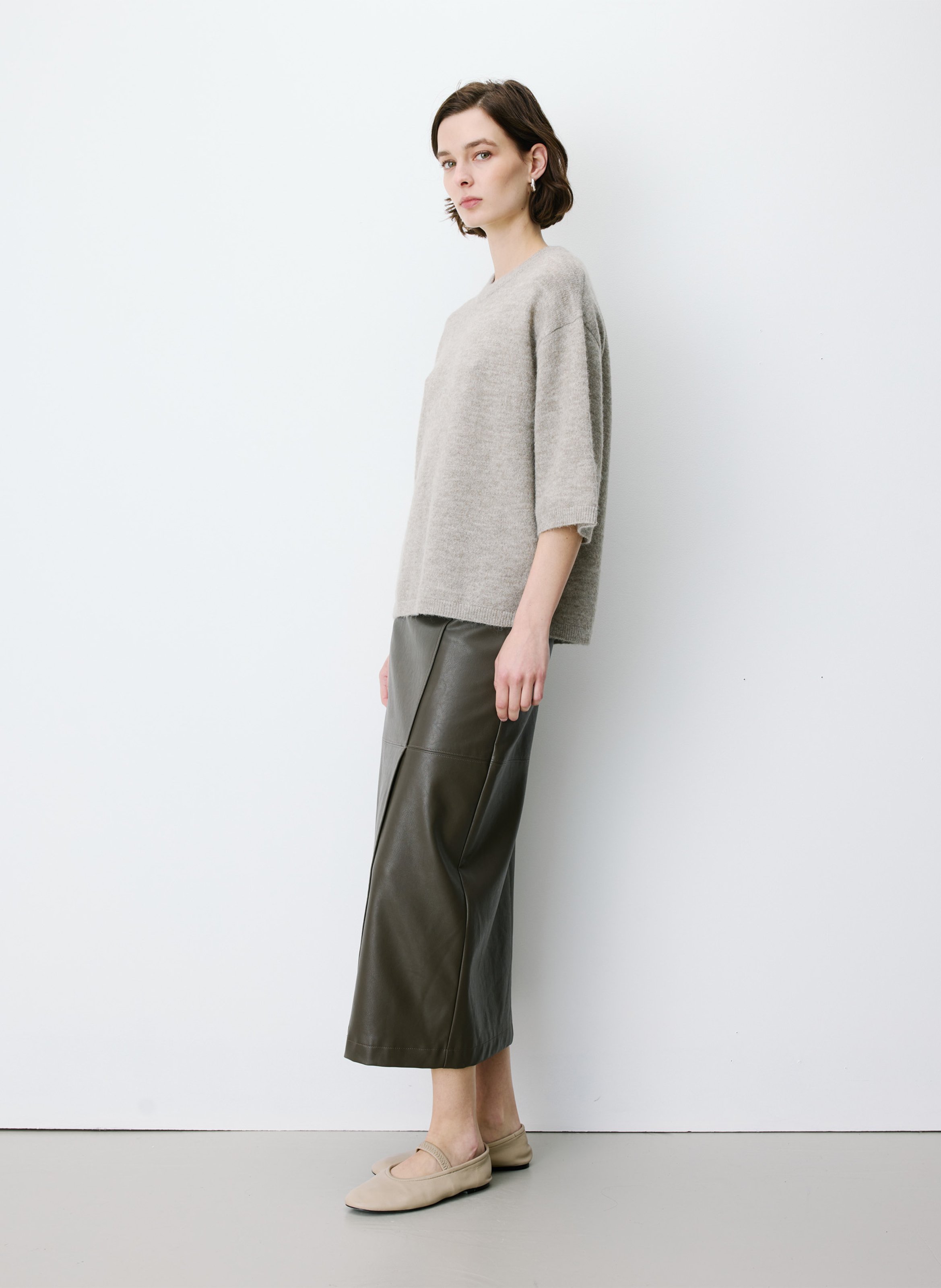 Oversized, gebreide trui met ronde hals GRACE ET MILA Beige