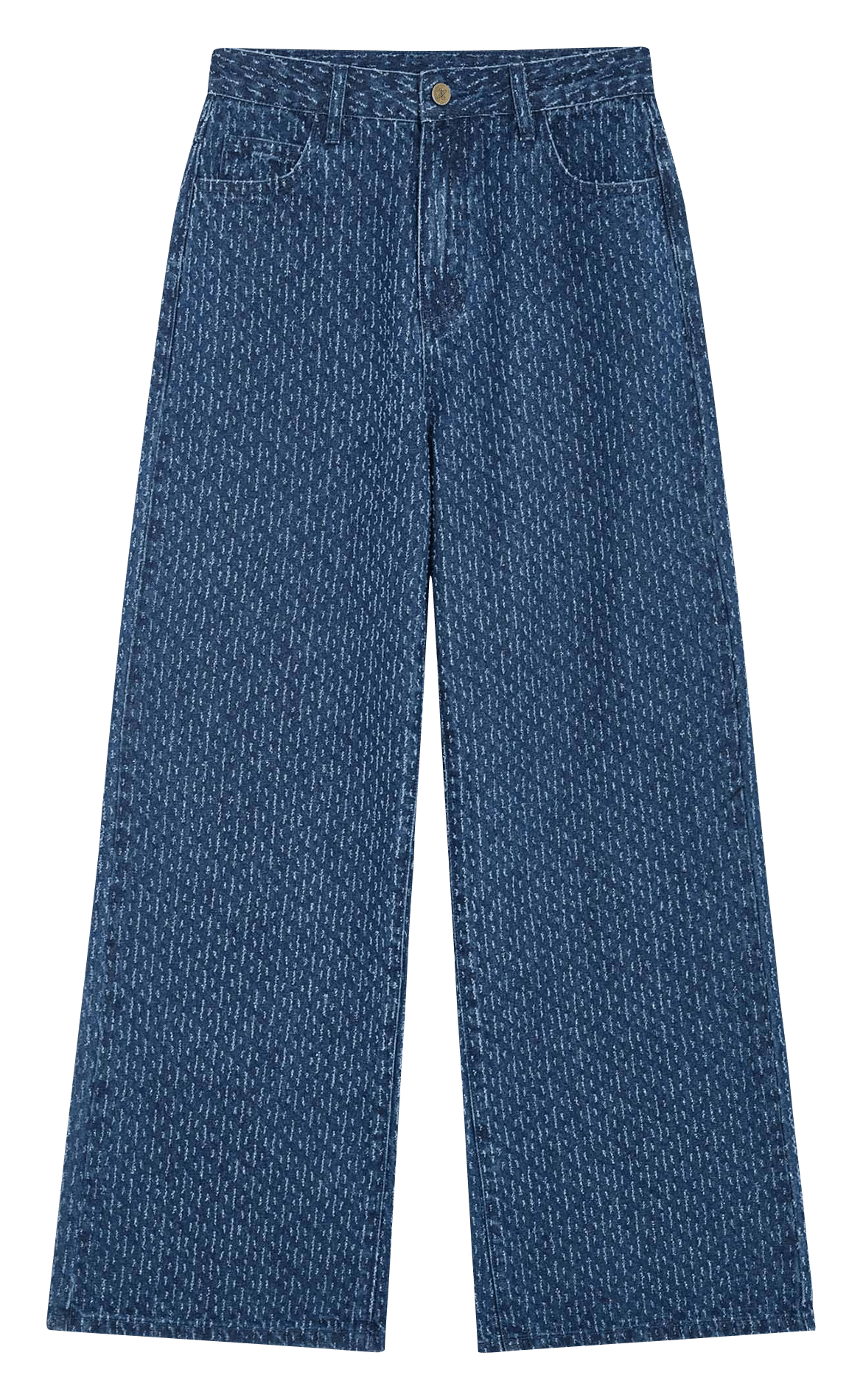 Weite Baumwoll-Jeans mit Print GRACE ET MILA Blau