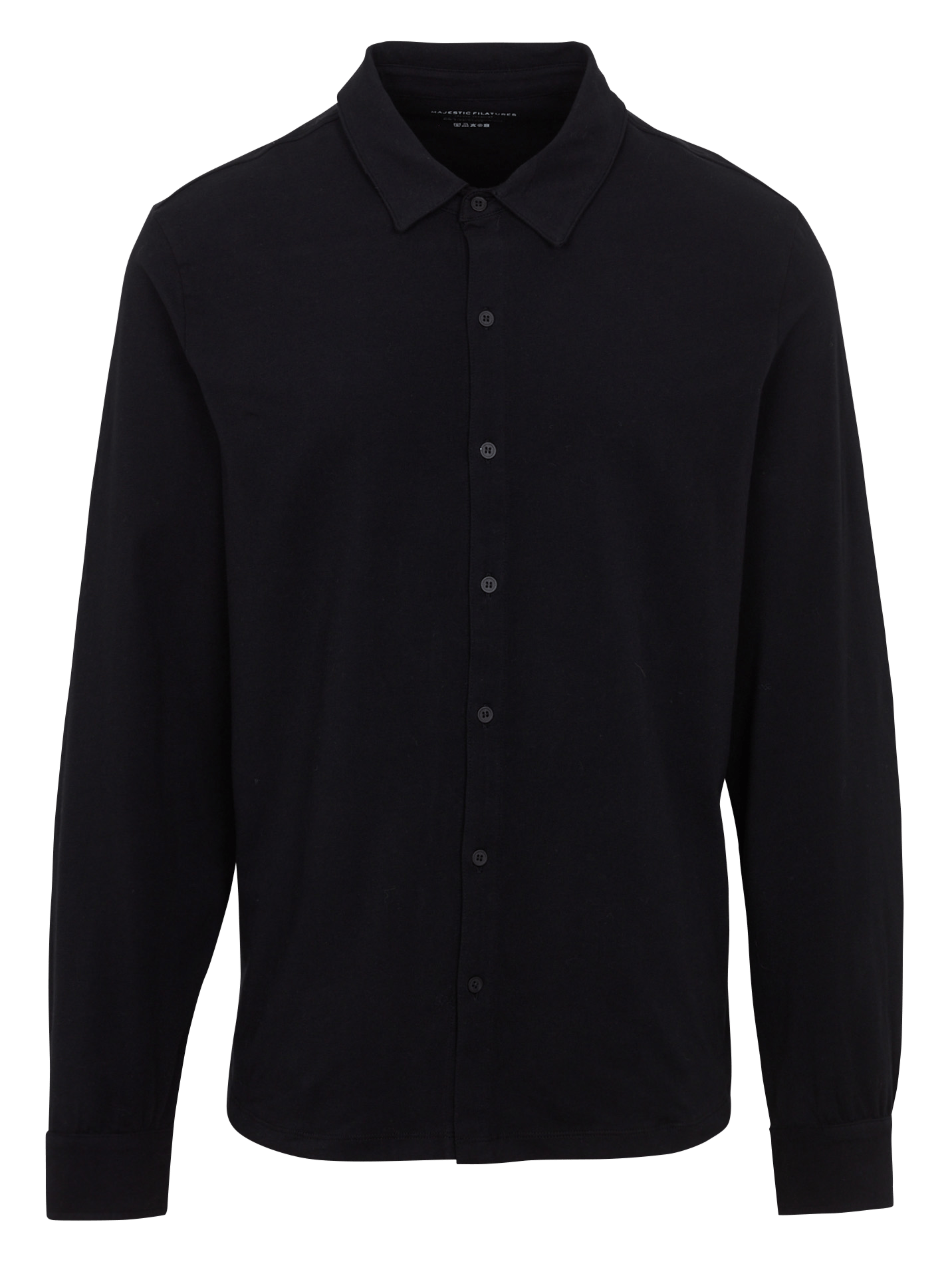 Camicia diritta morbida monocolore MAJESTIC FILATURES Nero