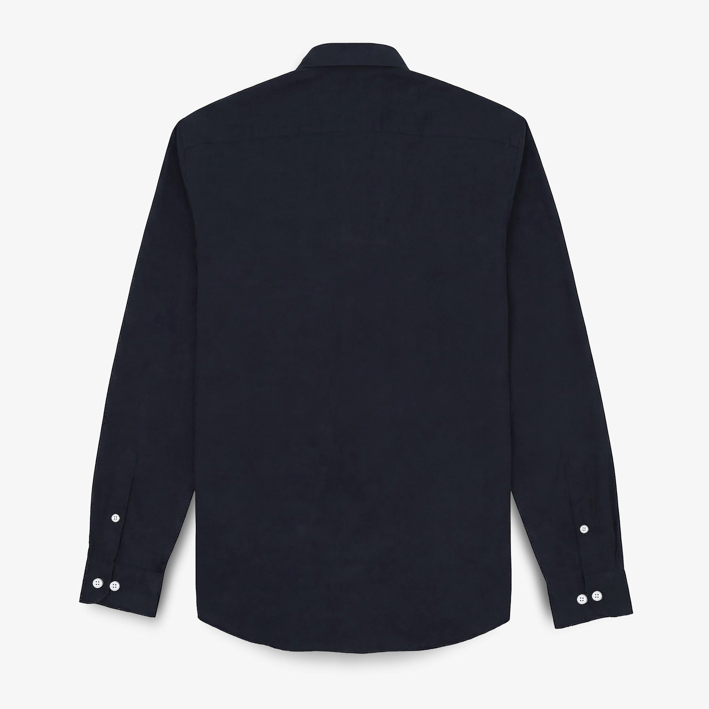 Plain long-sleeved navy blue cotton shirt SERGE BLANCO Blue