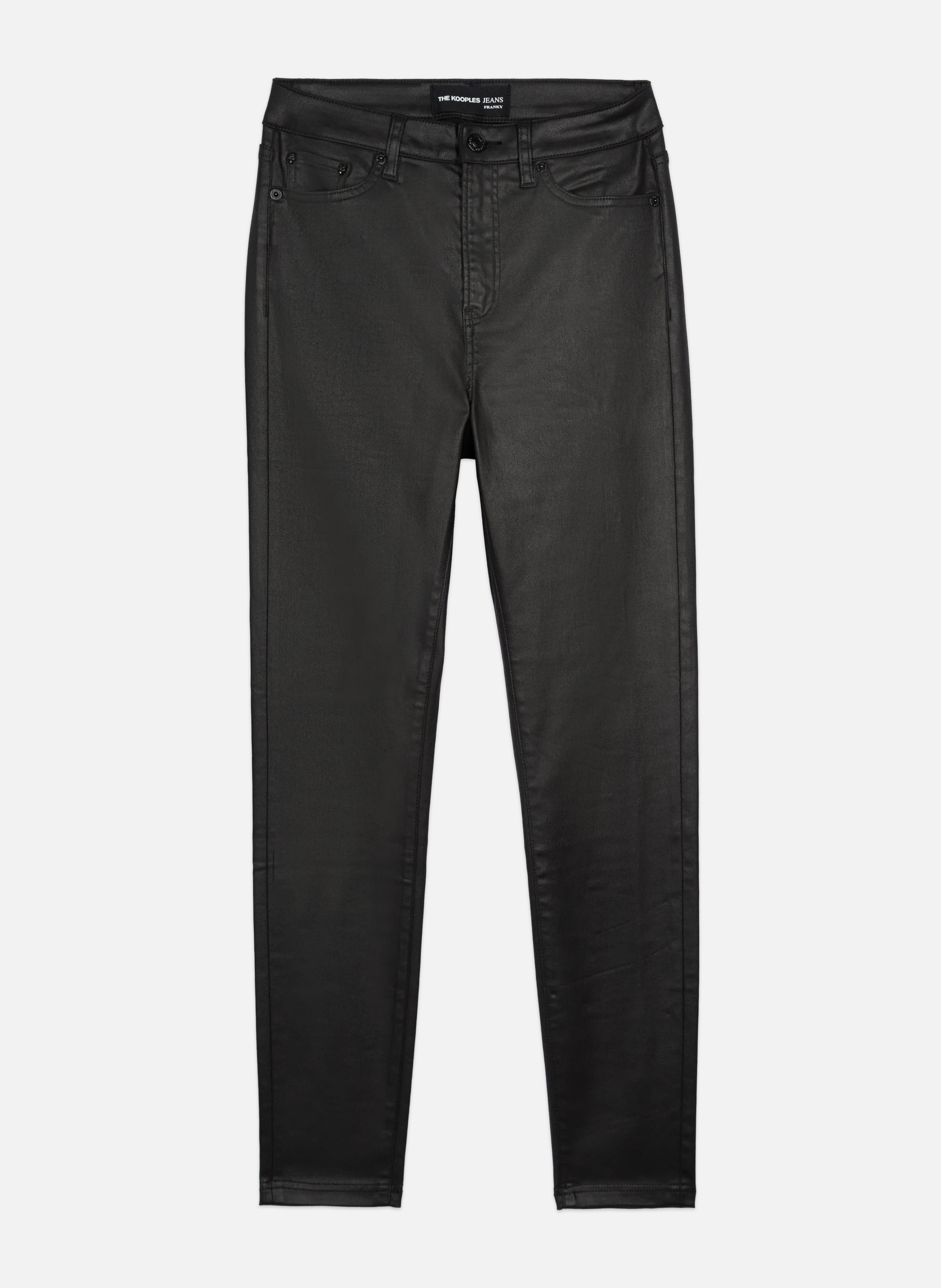 Stretch slim leather effect jeans THE KOOPLES Black