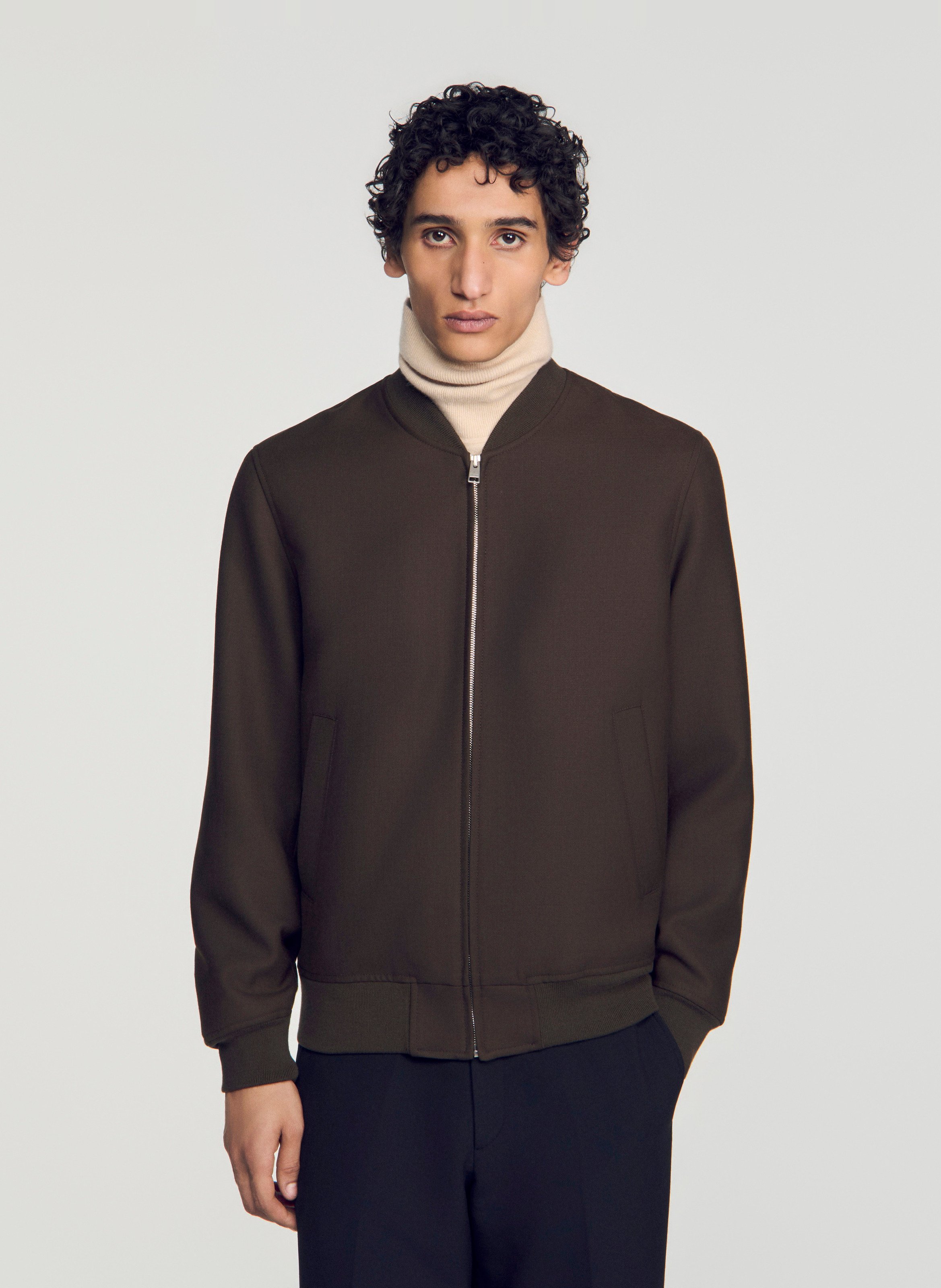 Blouson mit College-Kragen SANDRO Beige
