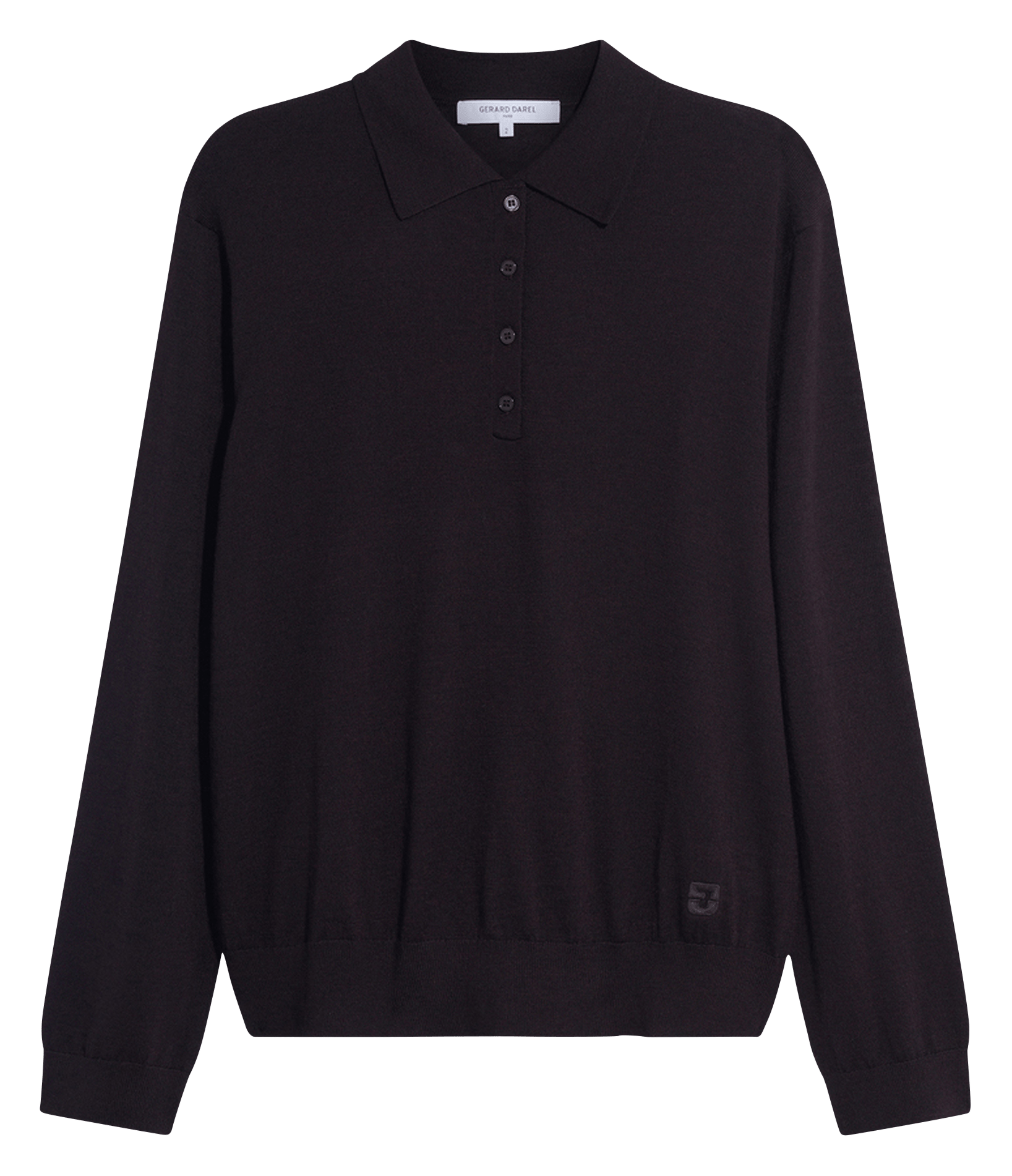 Polo droit manches longues en laine GERARD DAREL Marron