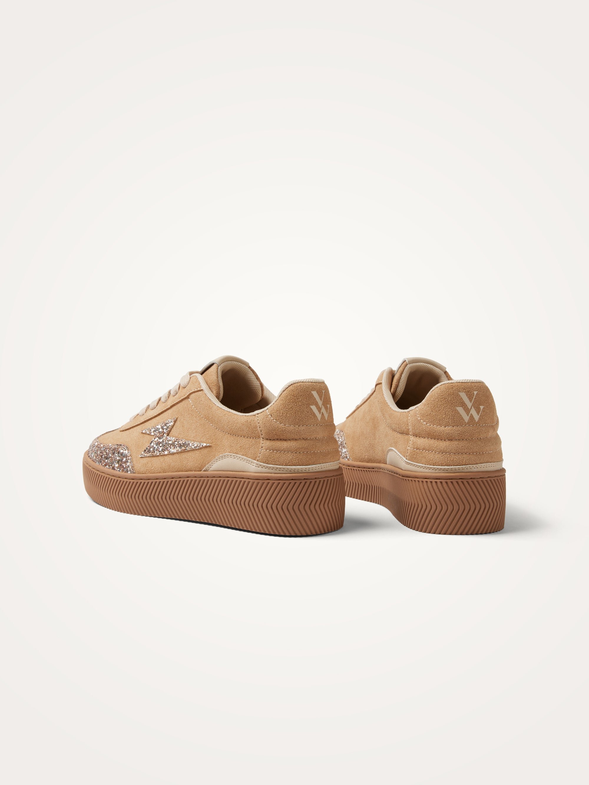 Low-top glitter sneakers VANESSA WU Beige