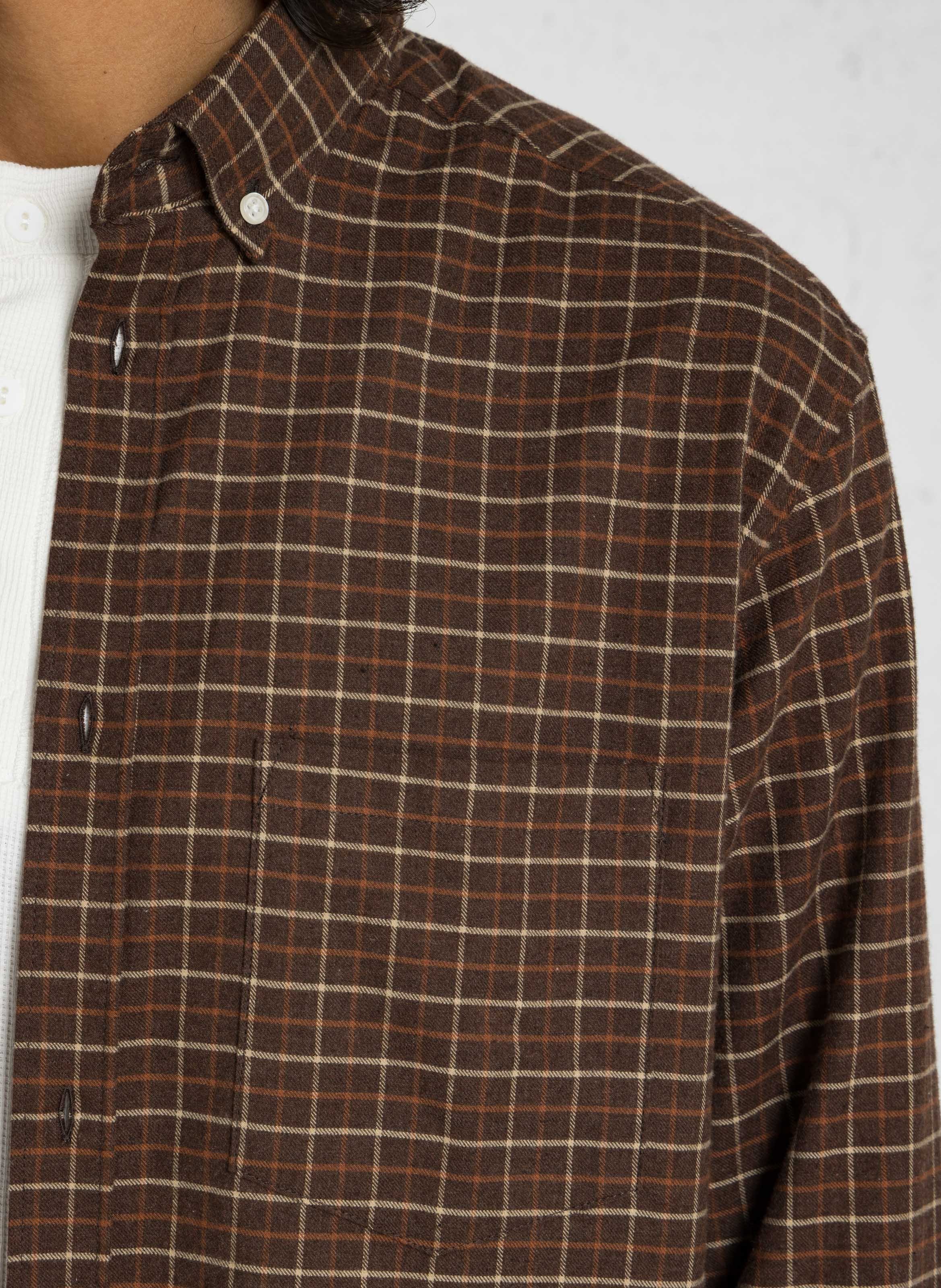 Chemise col américain en coton AU PRINTEMPS PARIS Marron