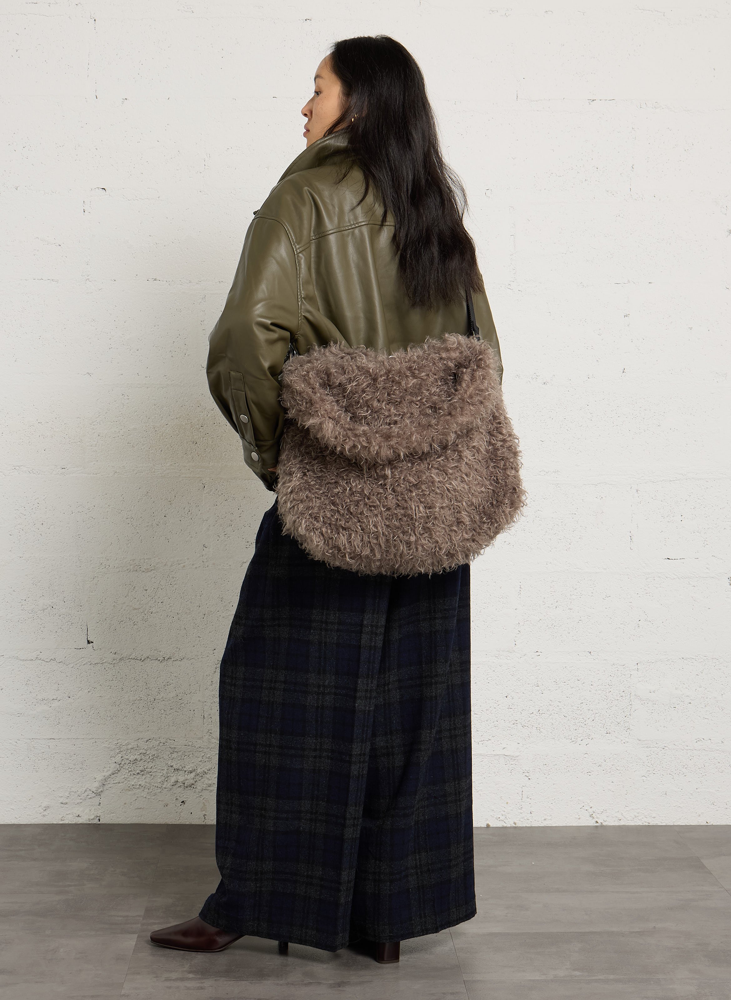 Faux fur shopper bag BELLEROSE Beige