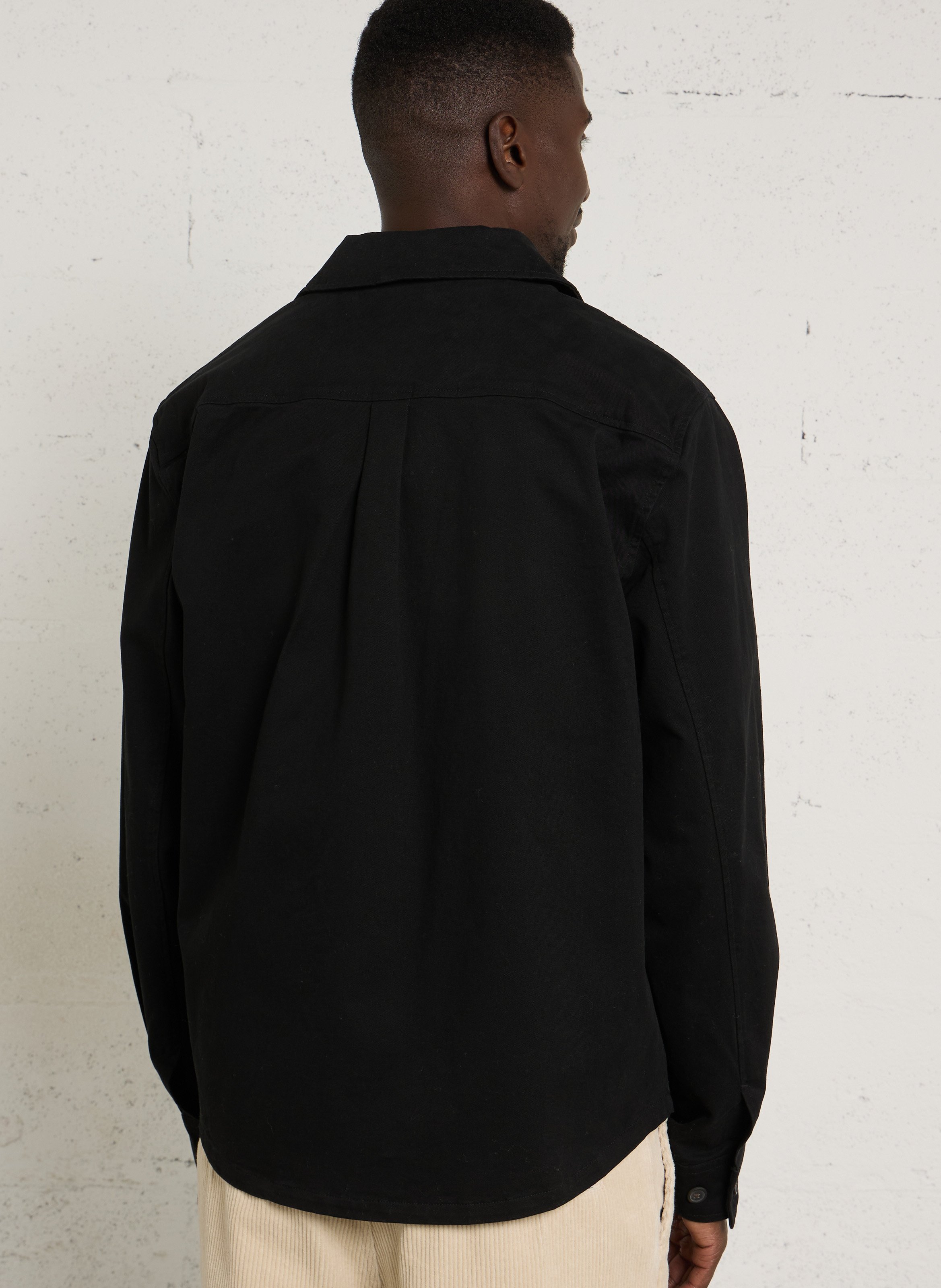 Chemise oversize en coton mélangé SOLID Noir