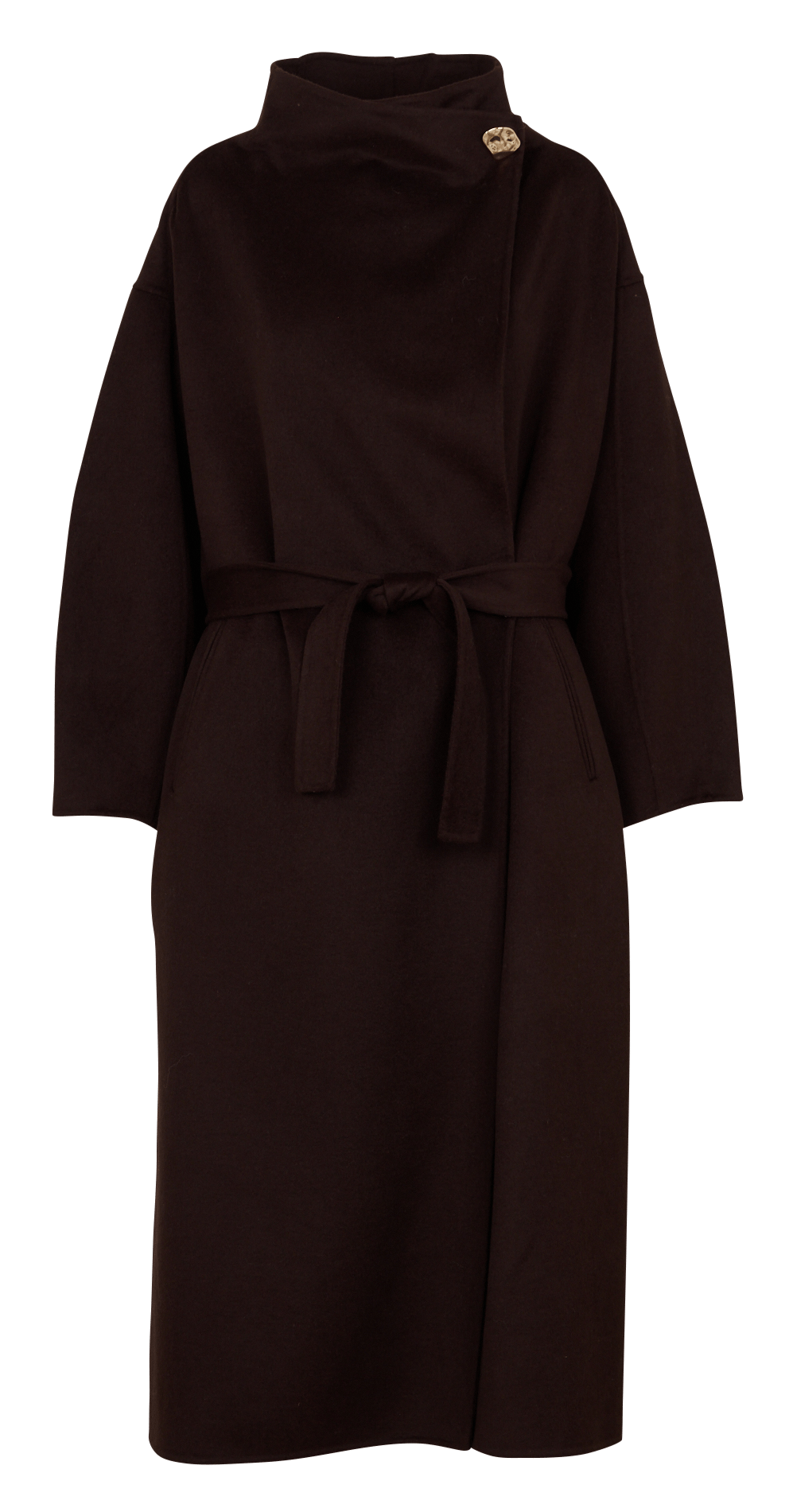 Straight belted coat in a wool blend LIU JO Brown