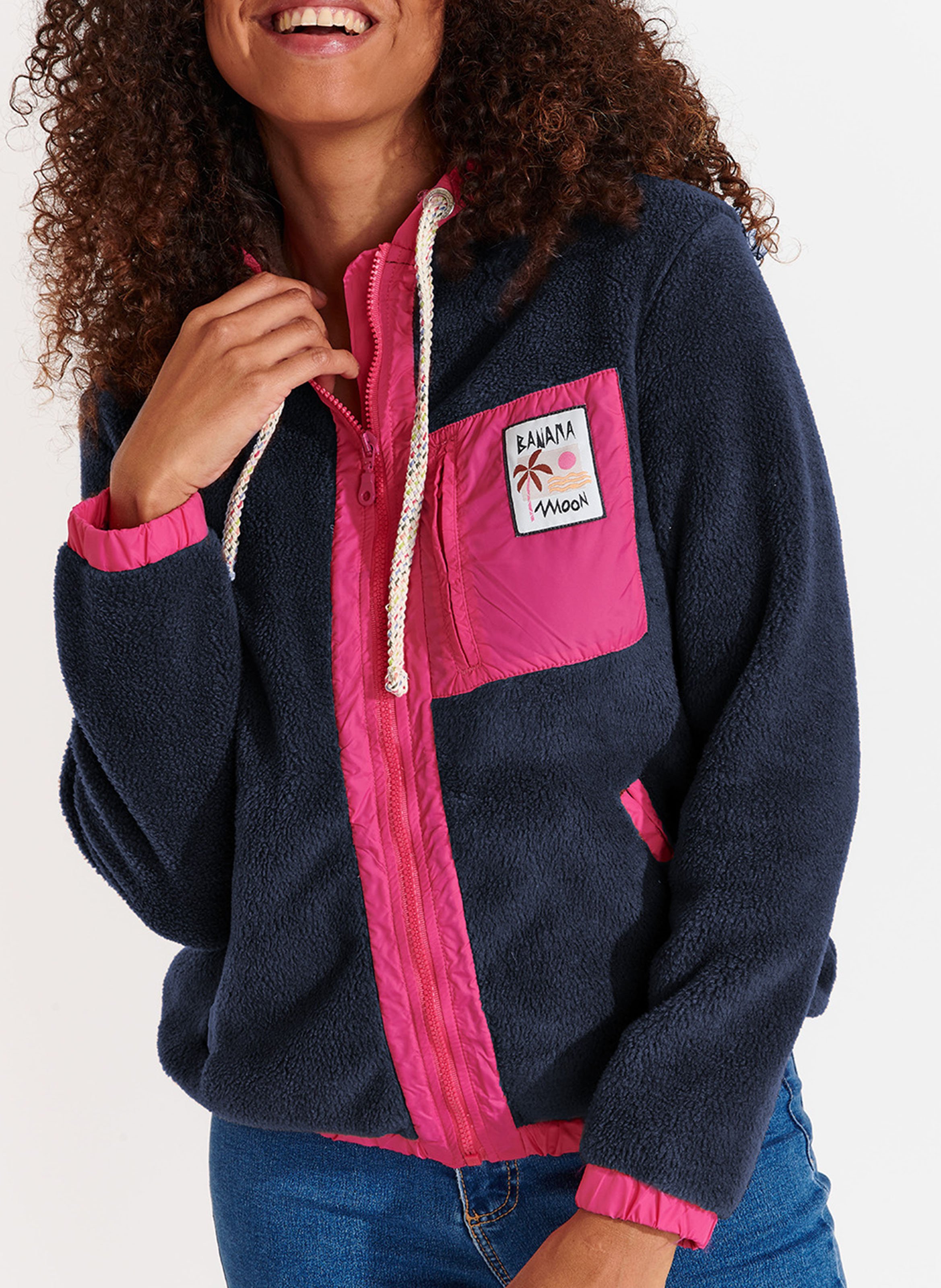 Fleecejacke mit Kapuze BANANA MOON Blau