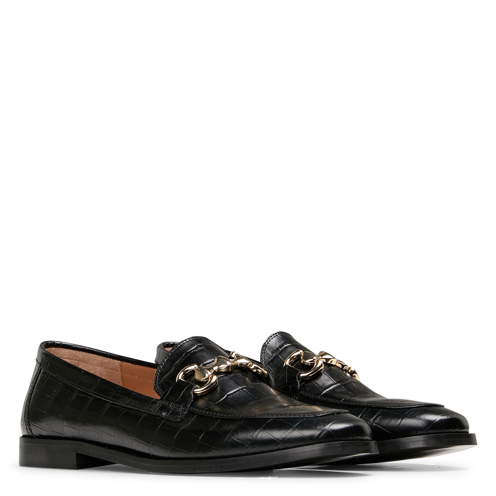 Mocassins en cuir embossé croco MELLOW YELLOW Noir