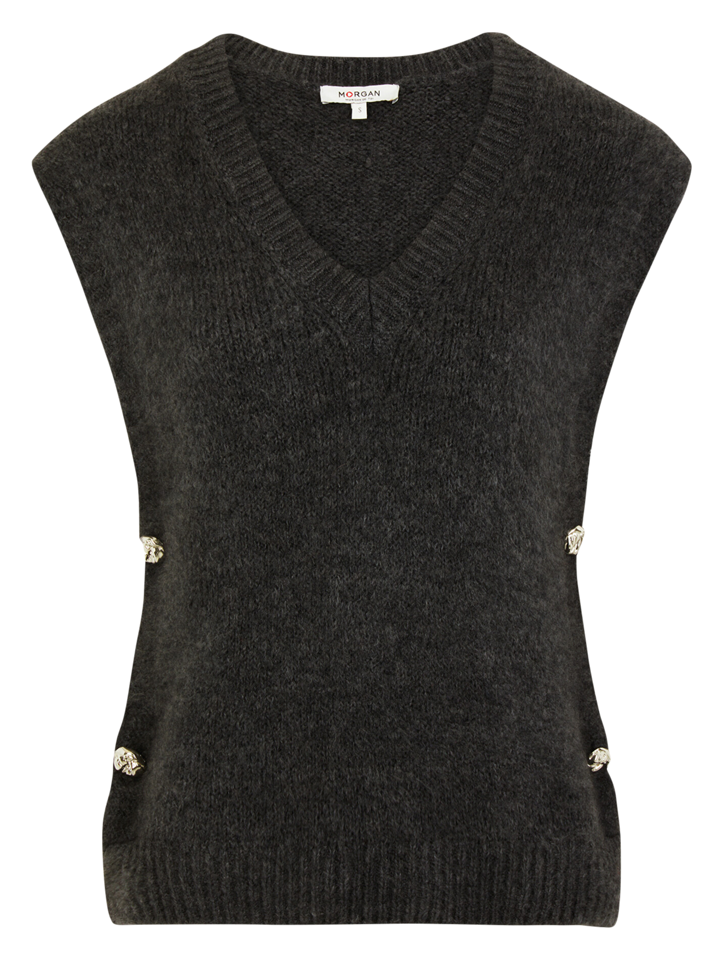 Pull col V  MORGAN Gris