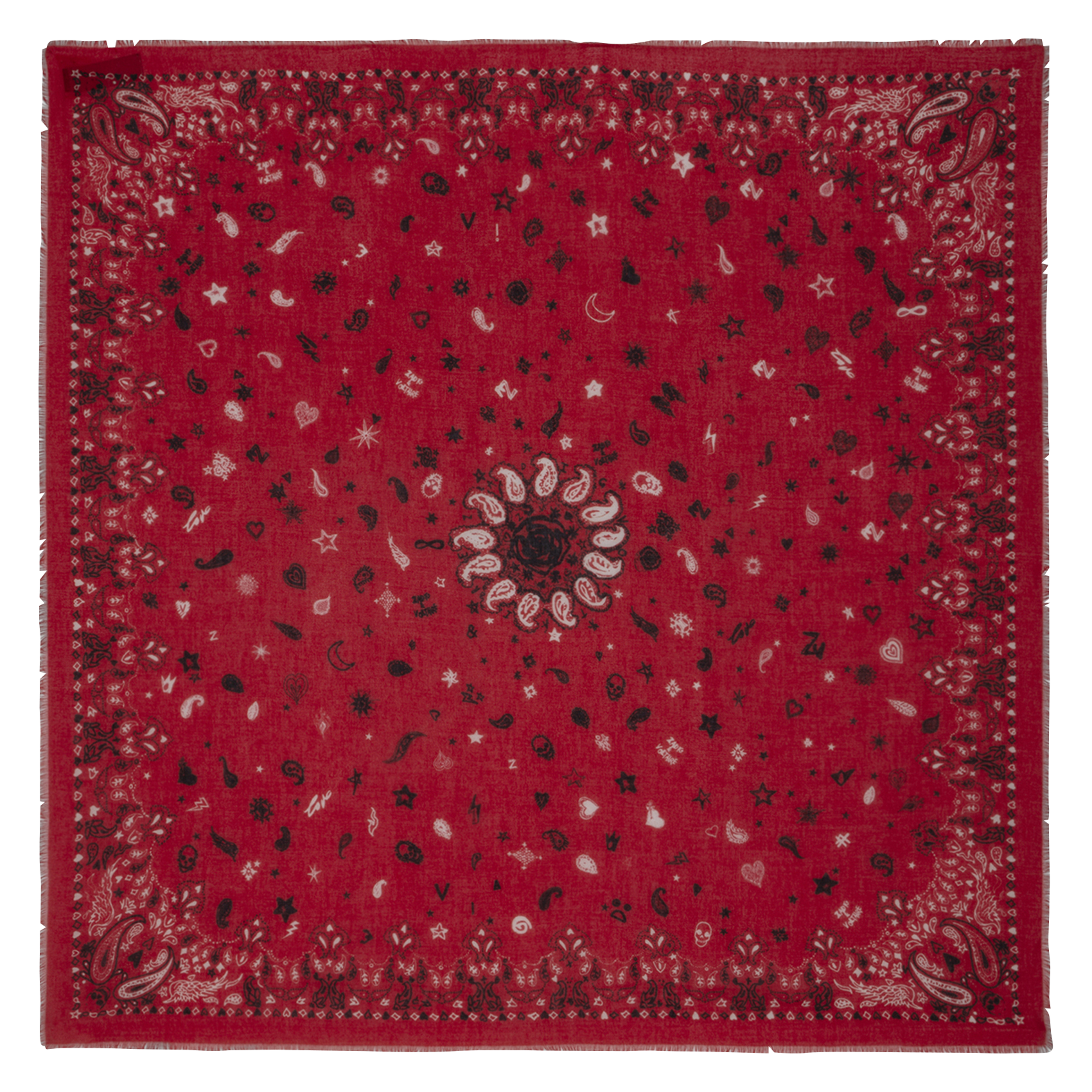Foulard en coton imprimé ZADIG&VOLTAIRE Rouge
