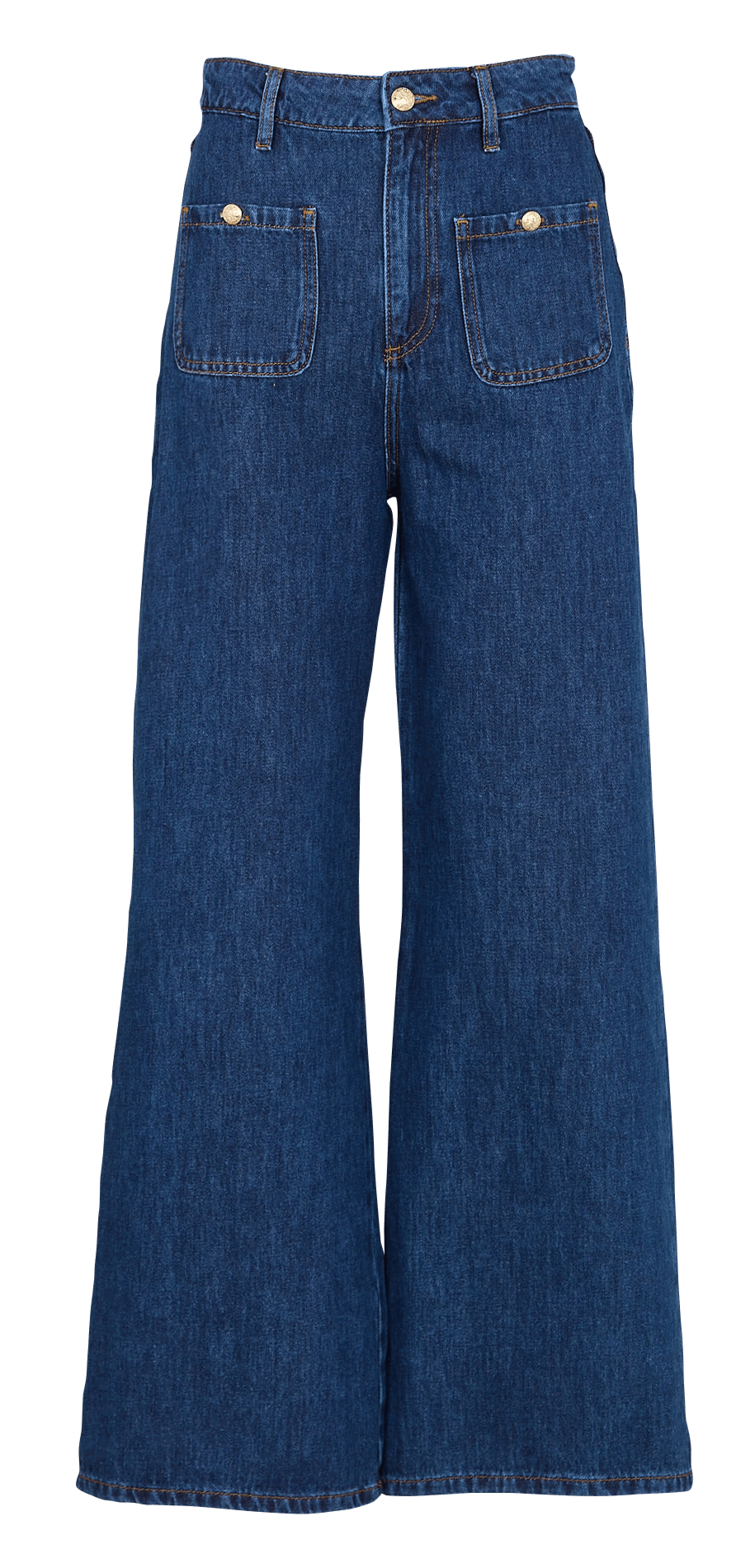 High-rise flared cotton jeans BA&SH Blue