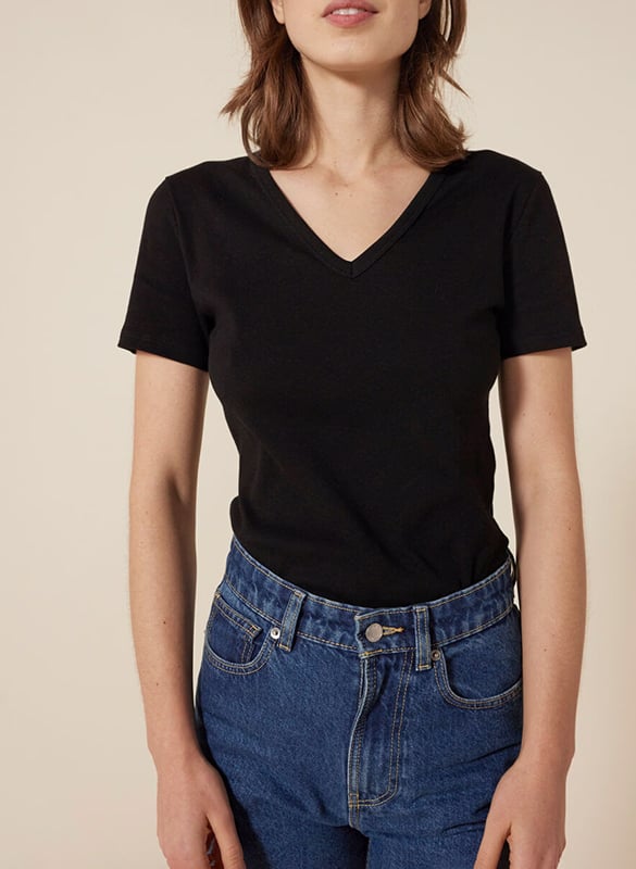 Tee-shirt droit à col V en coton  PETIT BATEAU