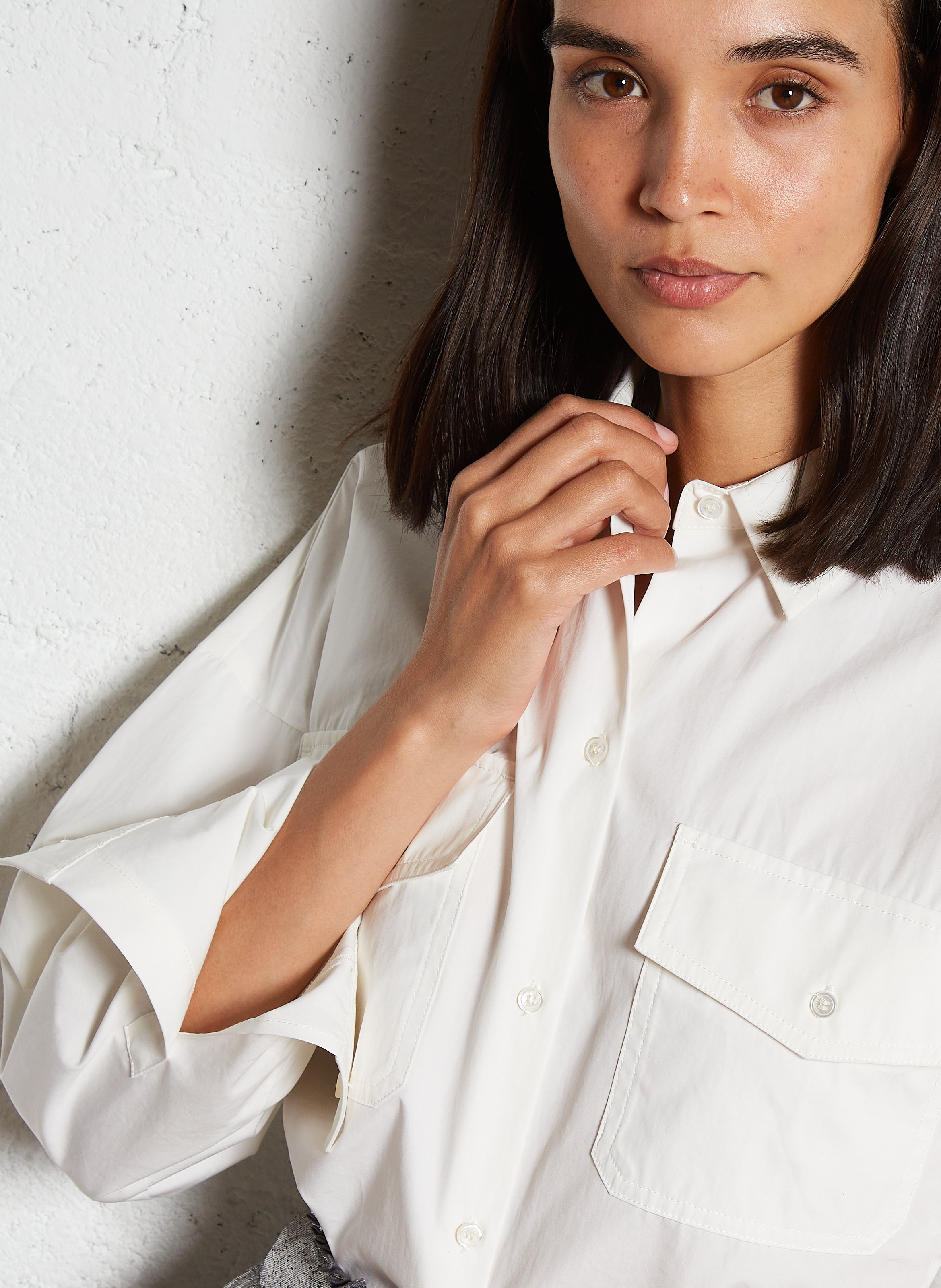 Gerade geschnittene Bluse Weiss