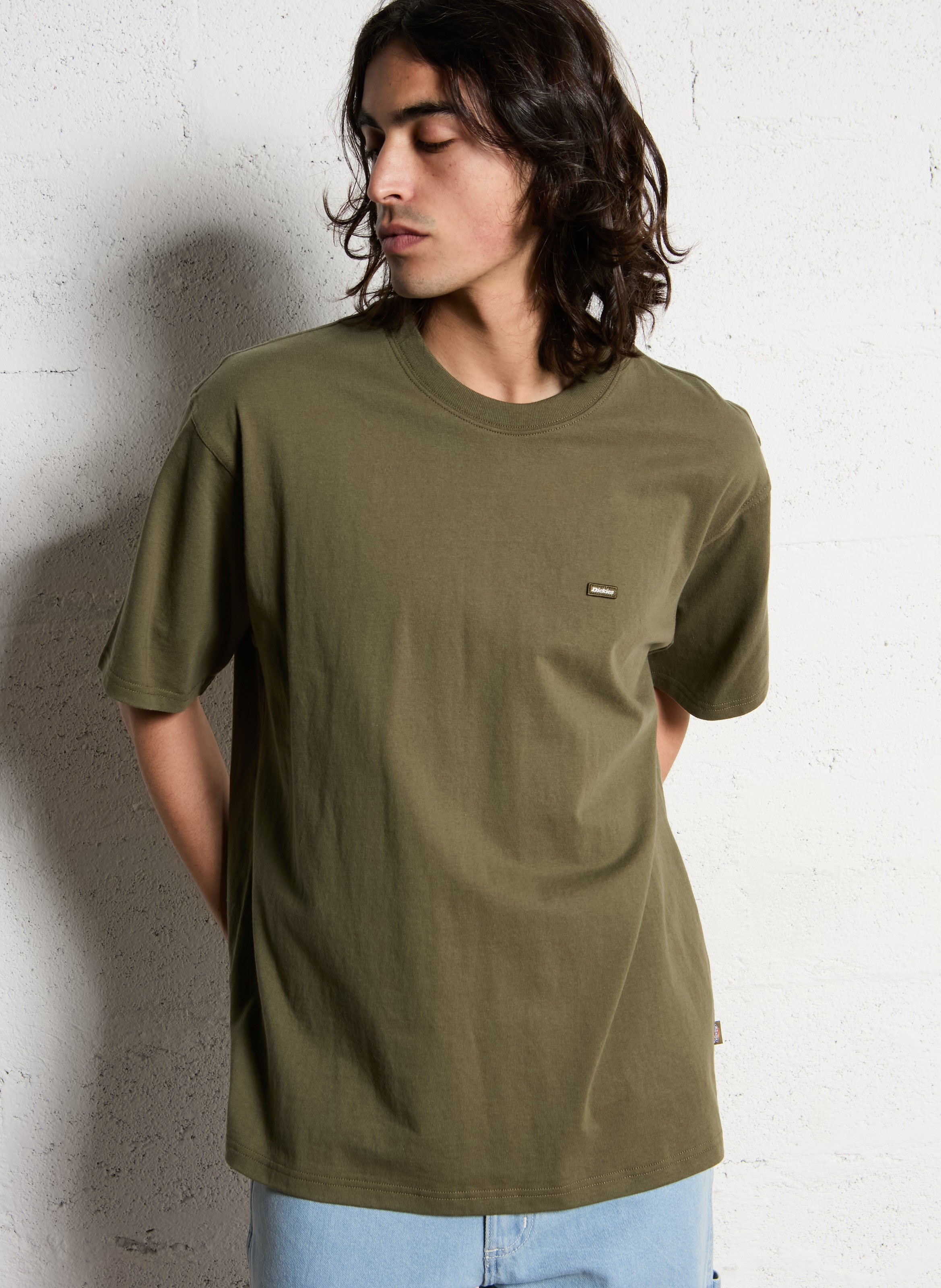 Short-sleeved straight cotton t-shirt DICKIES Khaki