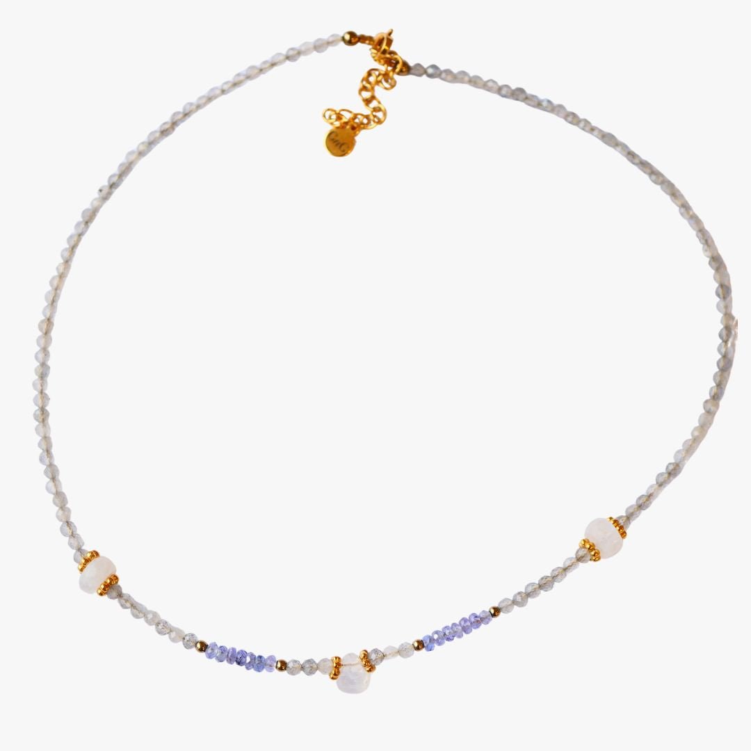 Labradorite necklace GINANDGER Grey