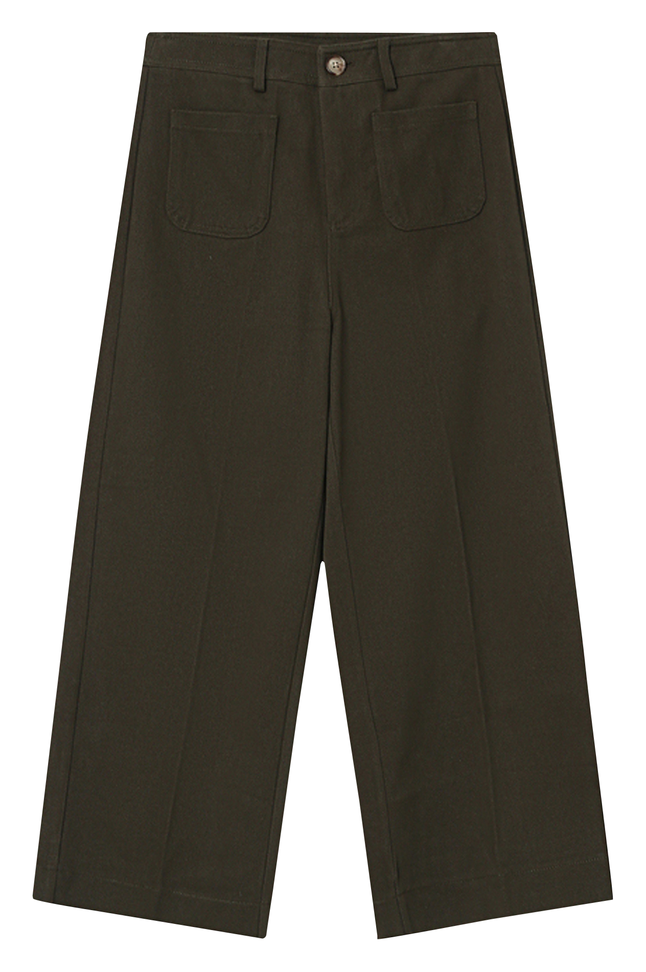 Pantalon droit en coton GRACE ET MILA Vert