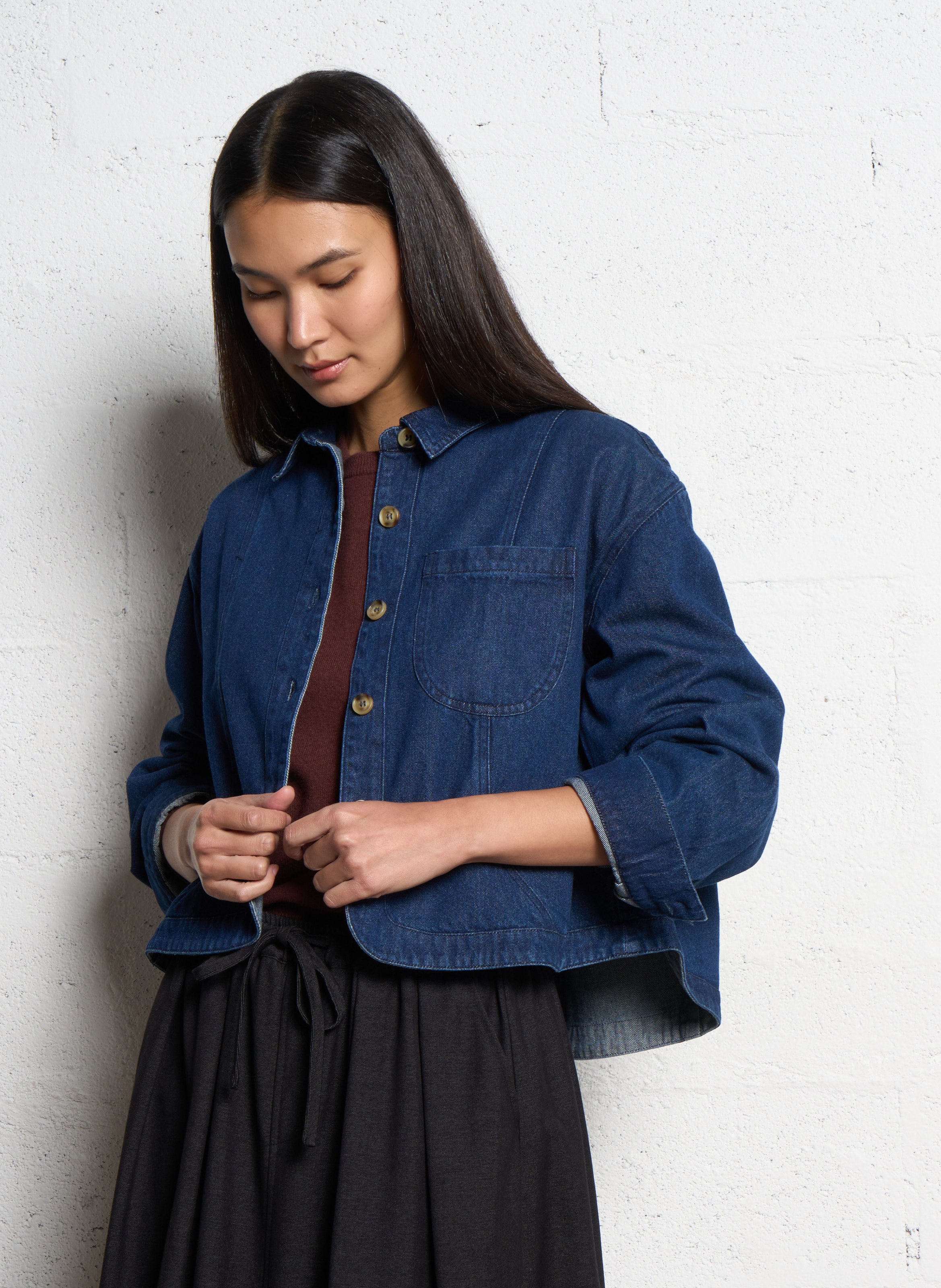 Veste en jean oversize en coton mélangé JC SOPHIE Jaune