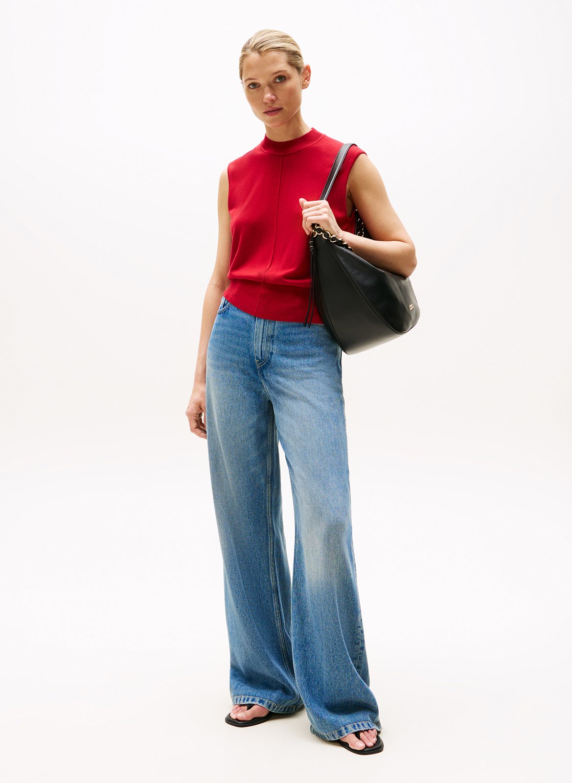 Pull col rond  TOMMY HILFIGER Rouge