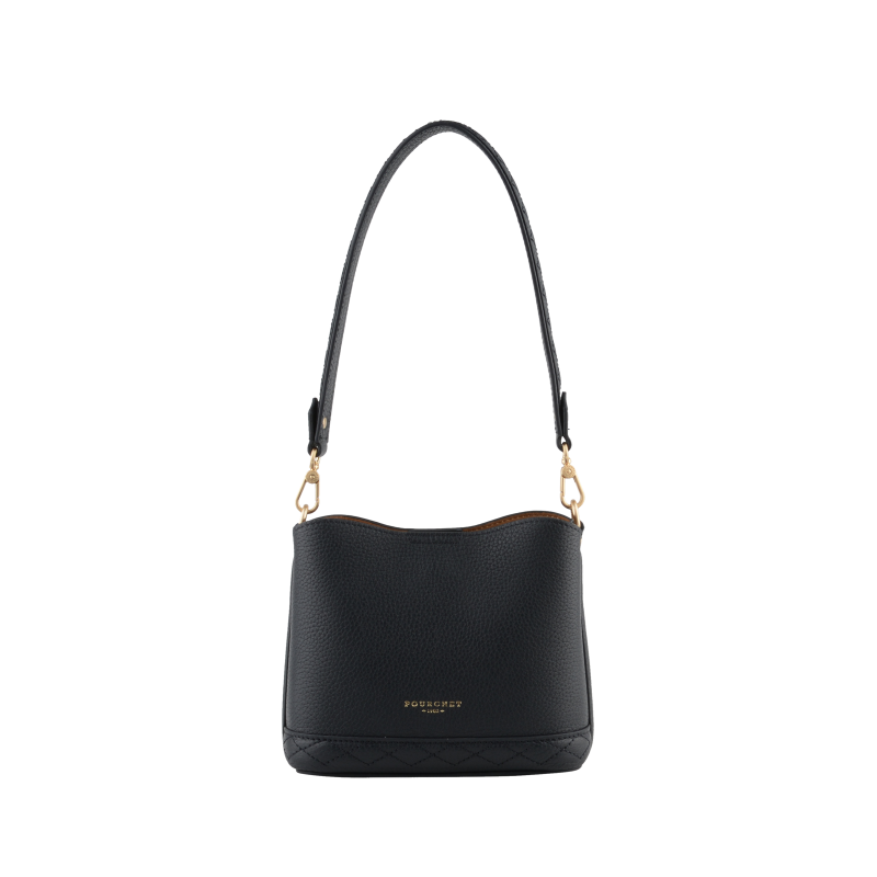 Satchel - cowhide leather POURCHET Black