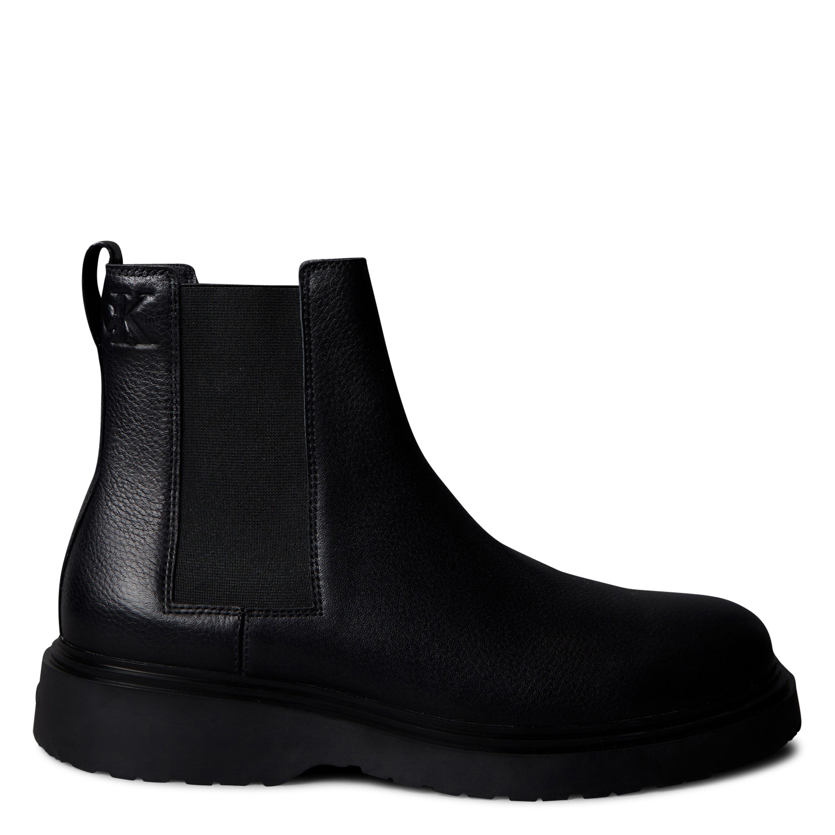 Solid color leather Chelsea boots CALVIN KLEIN Black