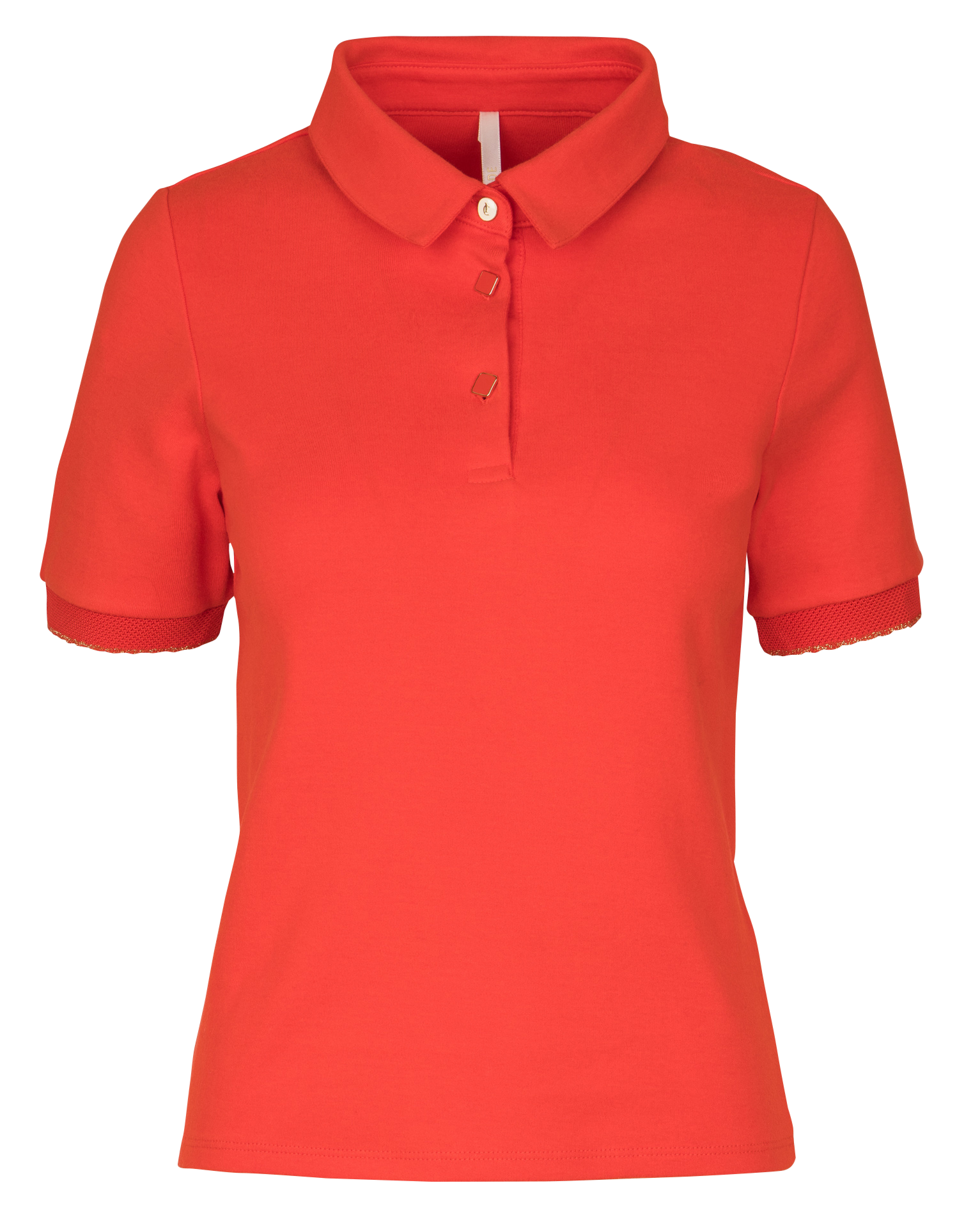 Straight cotton polo shirt I CODE Red