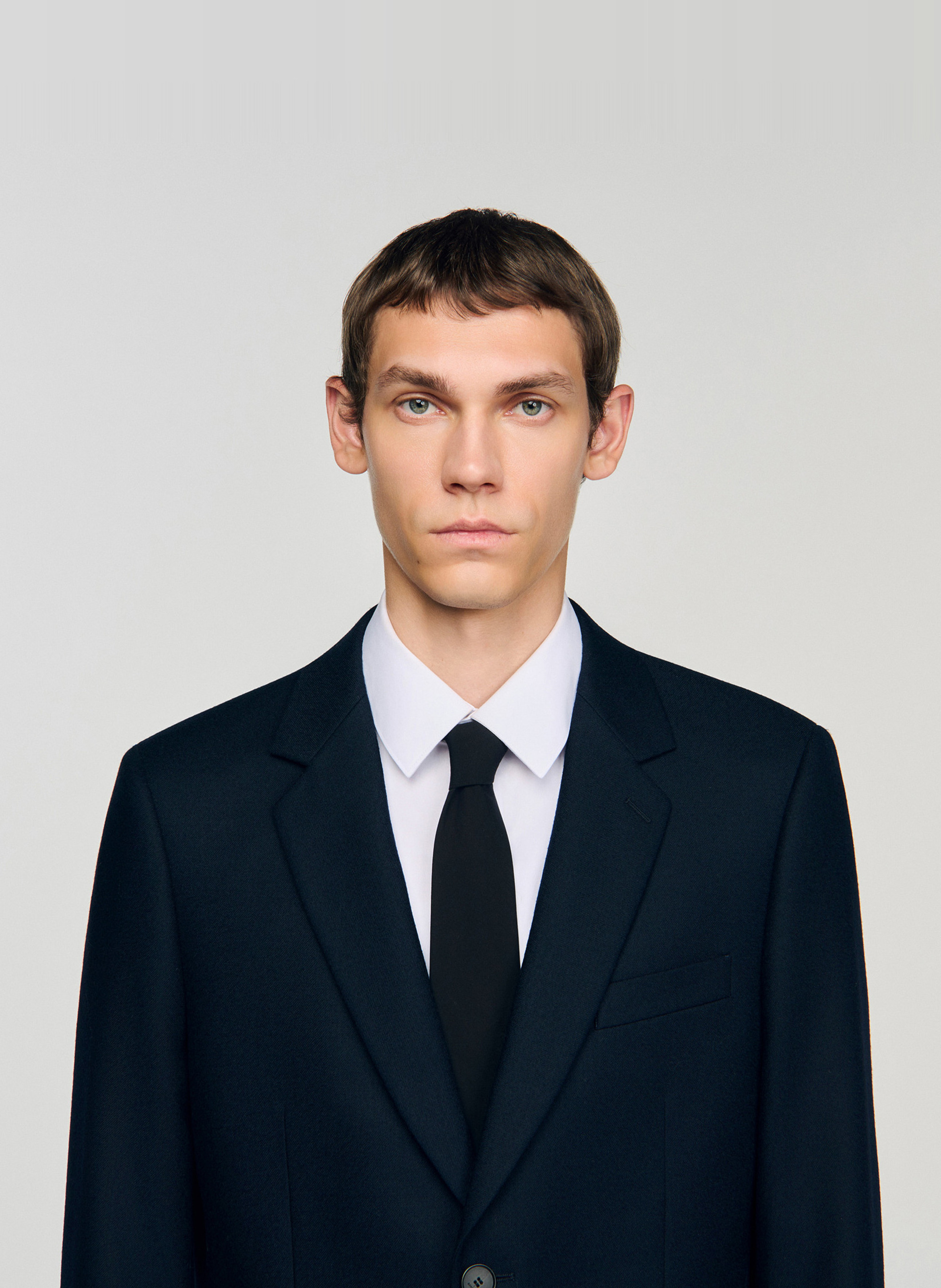 Aansluitende wollen jas SANDRO Blauw