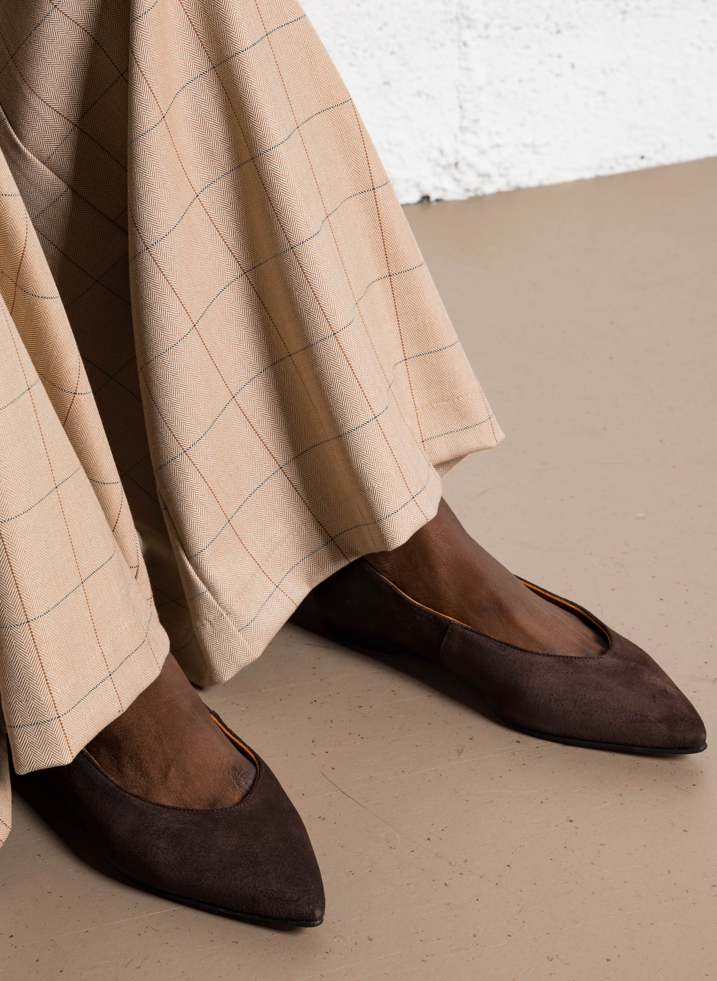 Ballerines en cuir velours MELLOW YELLOW Marron