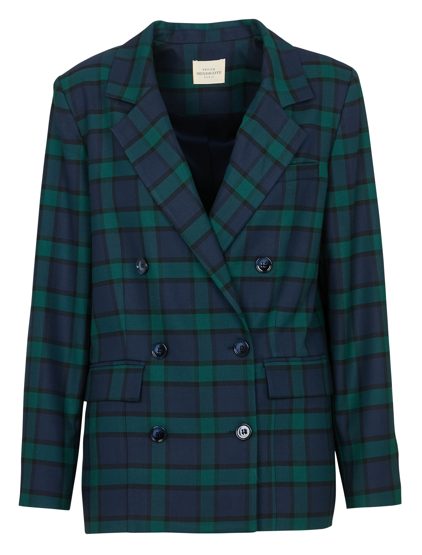 Straight checked blazer jacket PETITE MENDIGOTE Blue