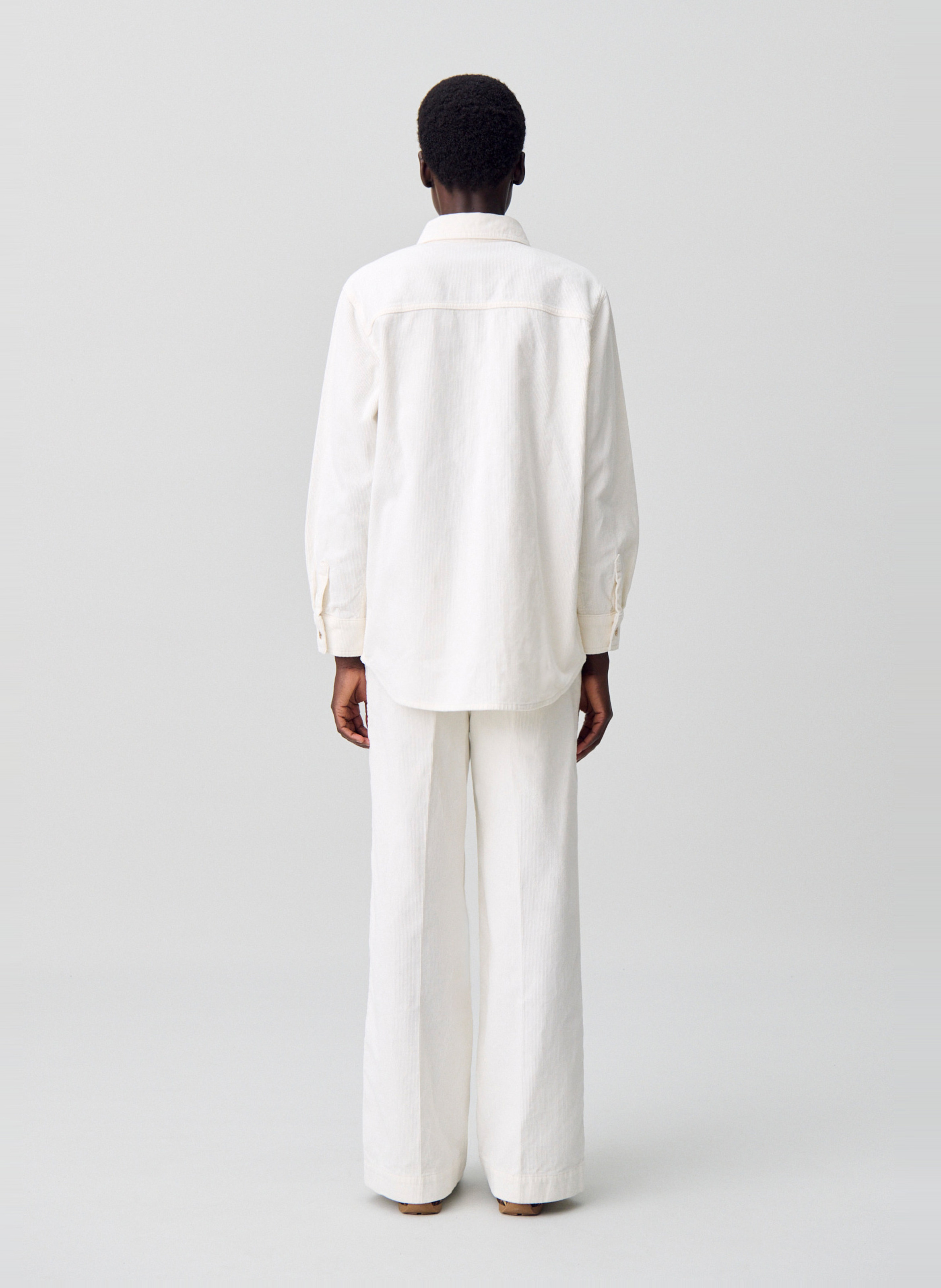 Oversized plain cotton shirt CLAUDIE PIERLOT Beige