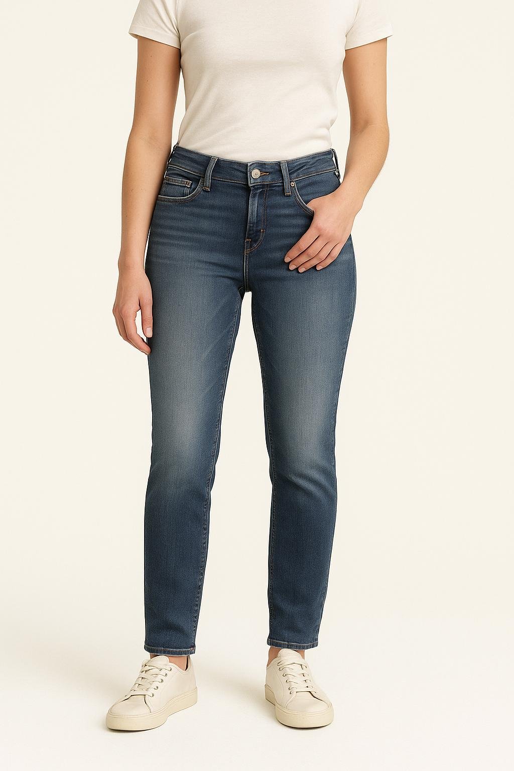 Cropped slim jeans with studs LEVI'S - Seconde main Blue