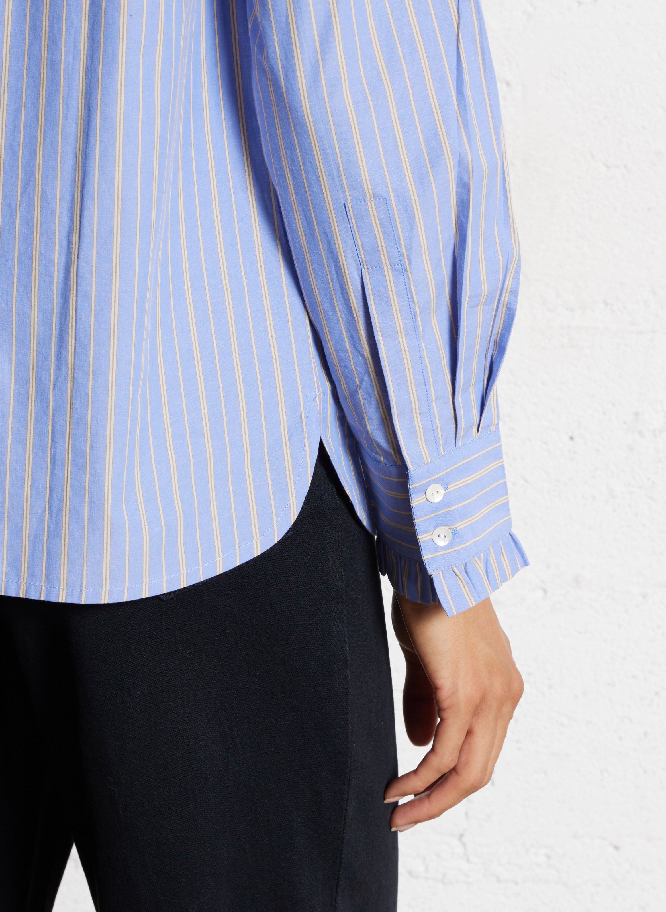Celena striped cotton oversized shirt BELLA JONES Blue