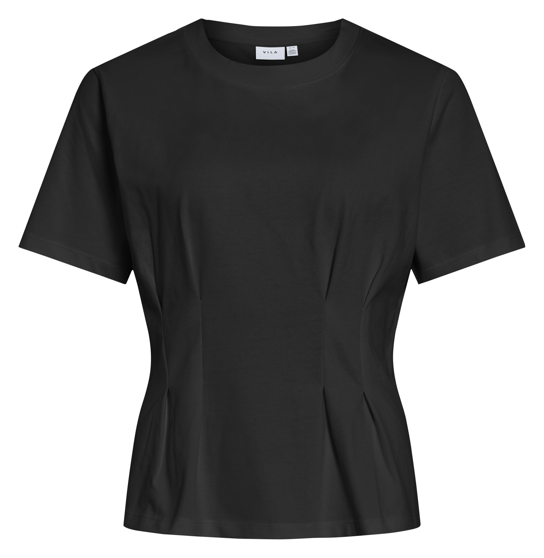 Top ajusté col rond en coton bio mélangé VILA