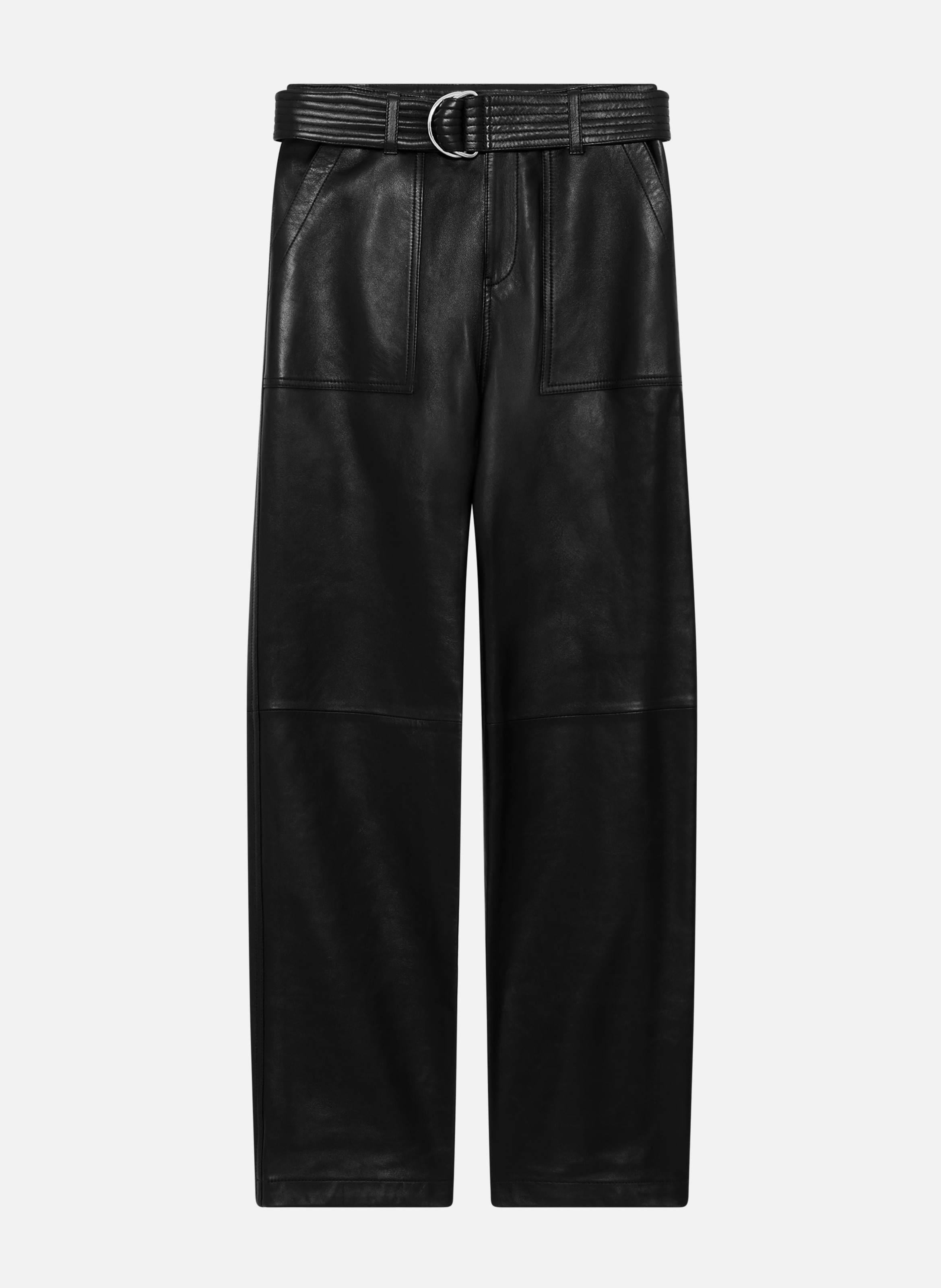 Straight leather pants THE KOOPLES Black