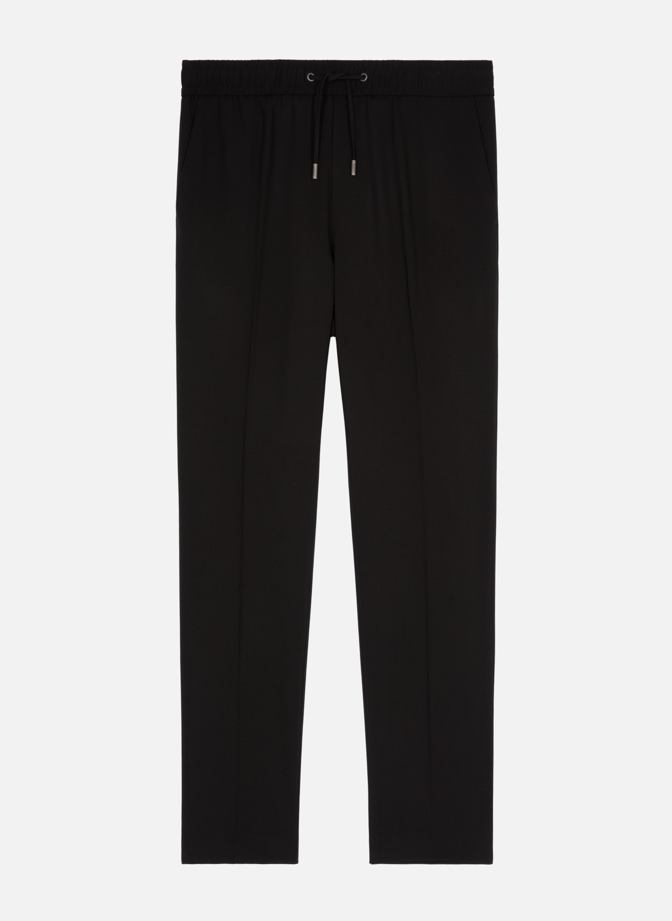 Elasticated straight wool trousers THE KOOPLES Black