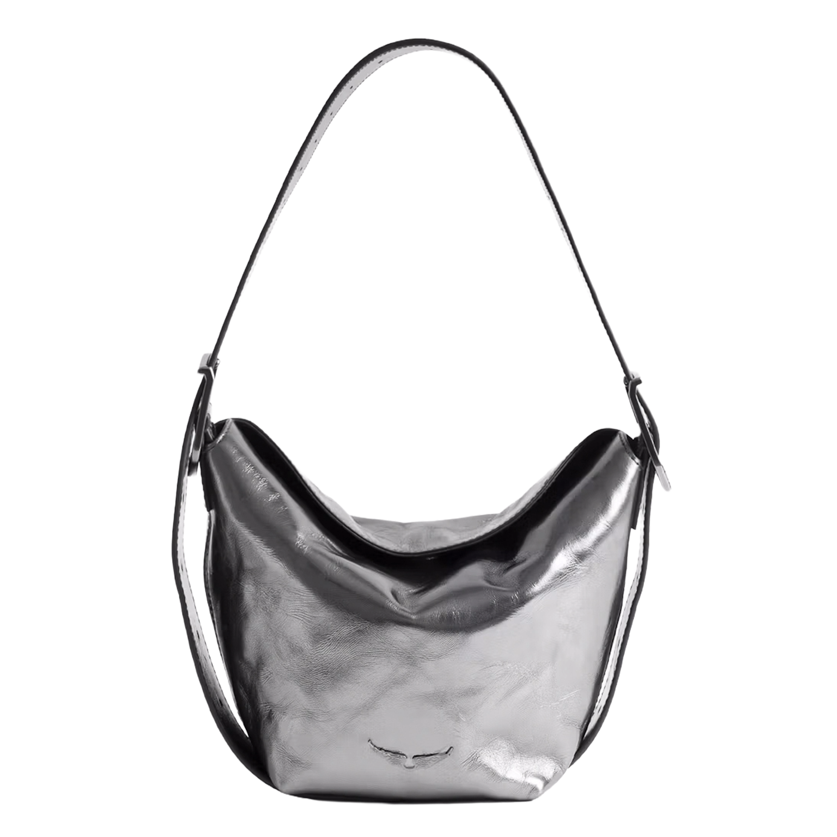 Metallic leather shoulder bag ZADIG&VOLTAIRE Grey