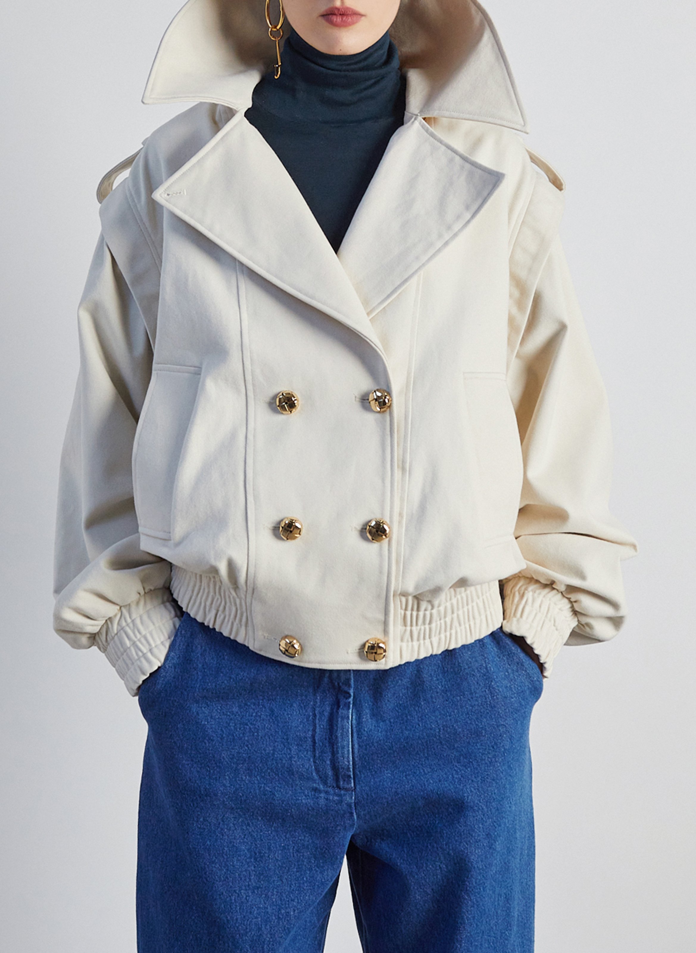 Veste oversize 2 en 1 en coton THE LABEL EDITION Beige