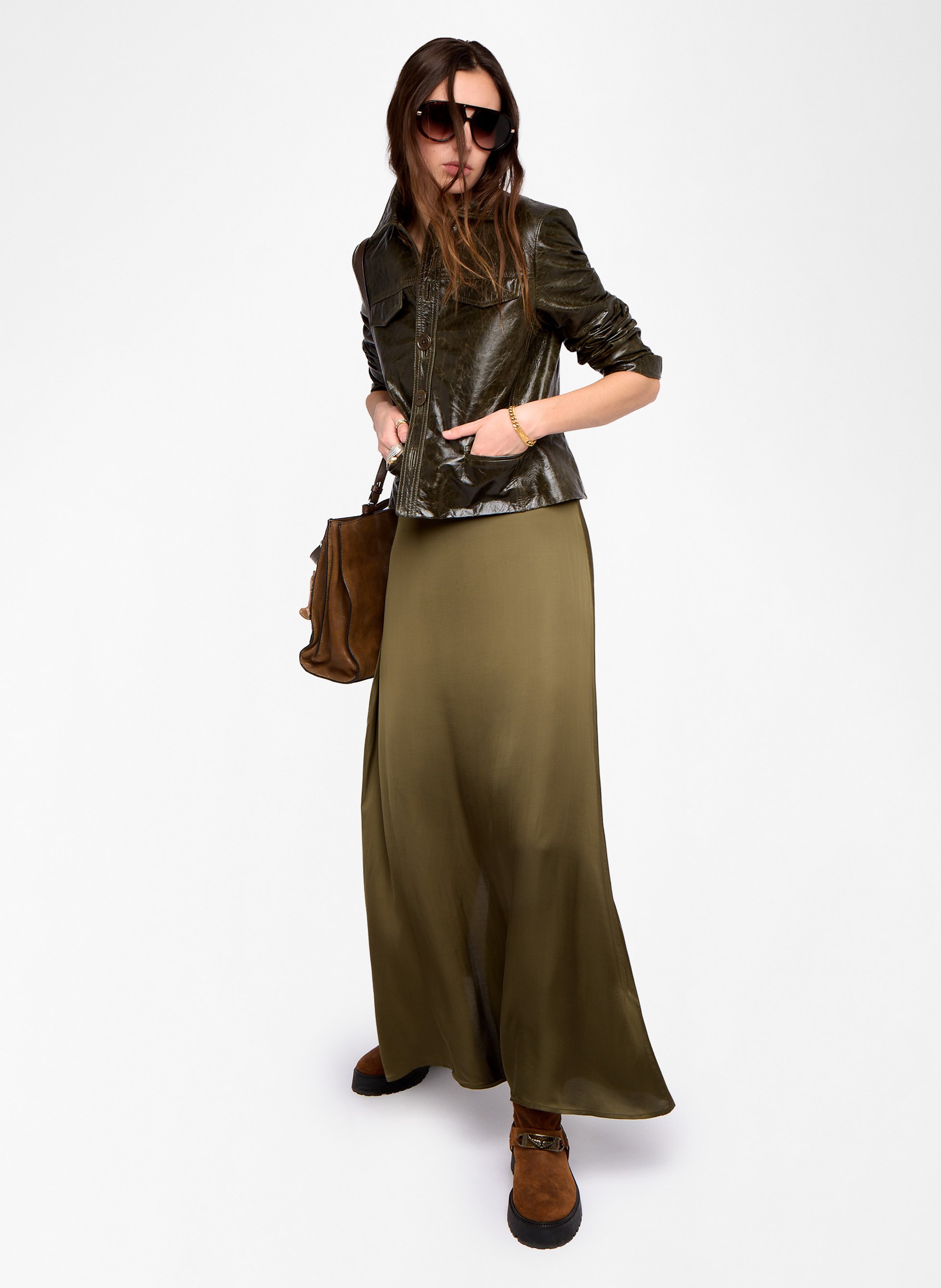 Jupe longue évasée fluide ZADIG&amp;VOLTAIRE Vert