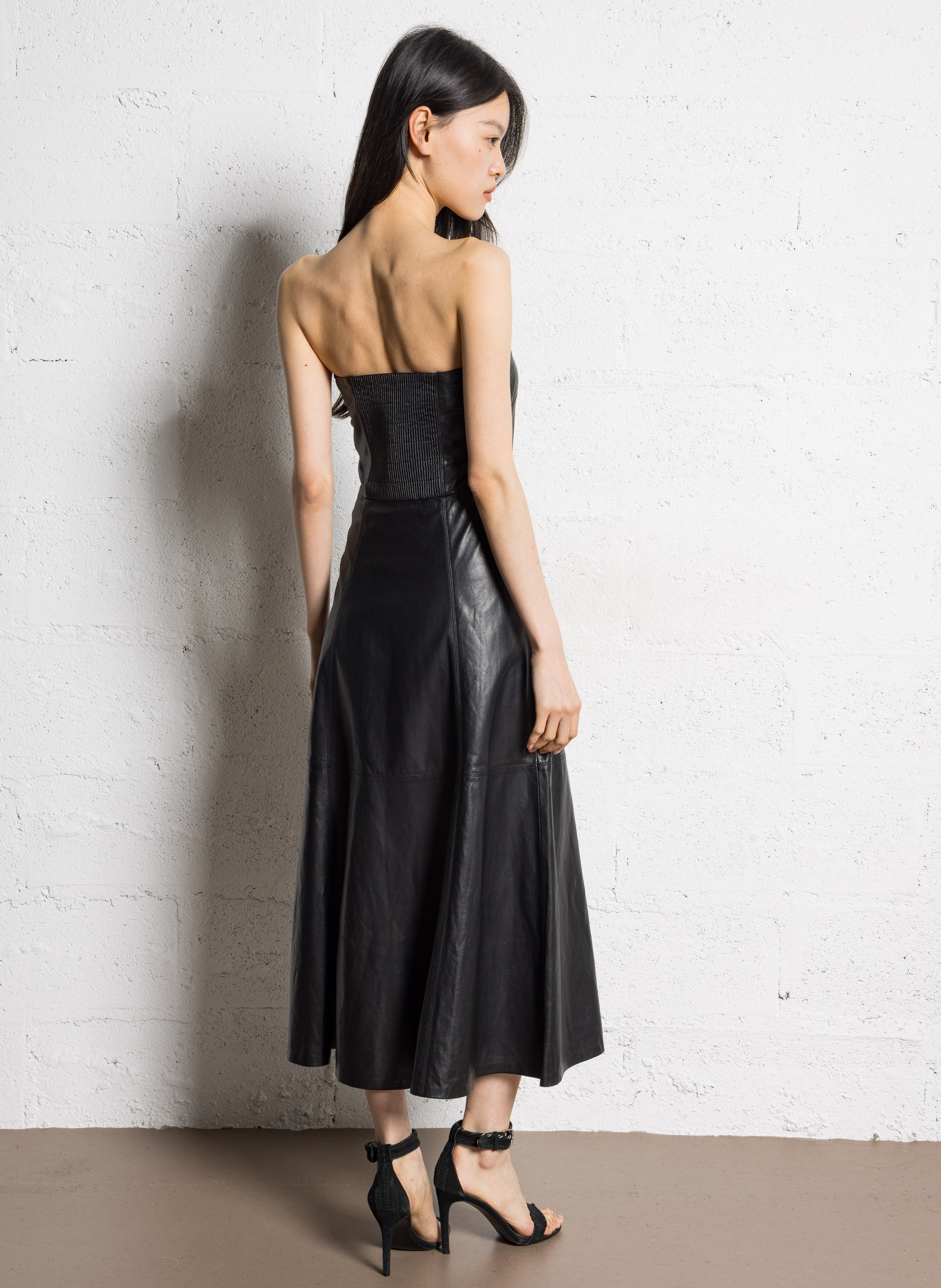 Robe bustier en cuir  IKKS Noir