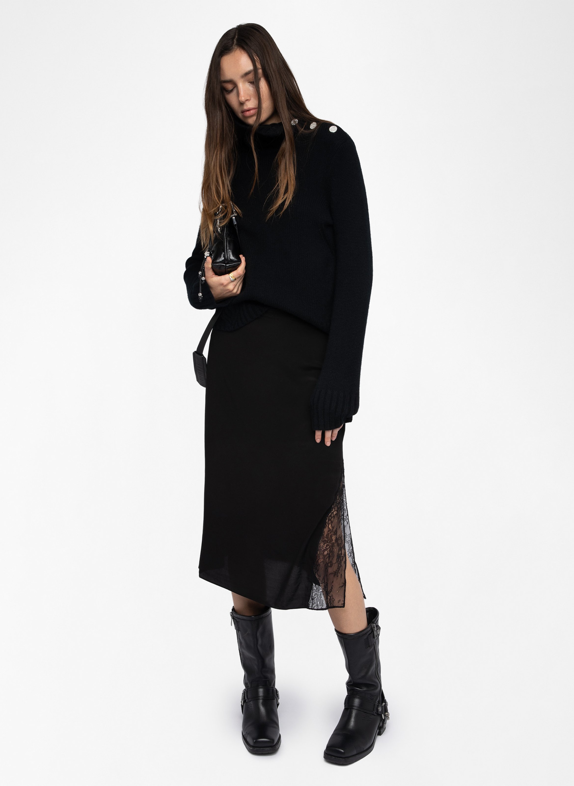 Jupe midi droite ZADIG&amp;VOLTAIRE Noir