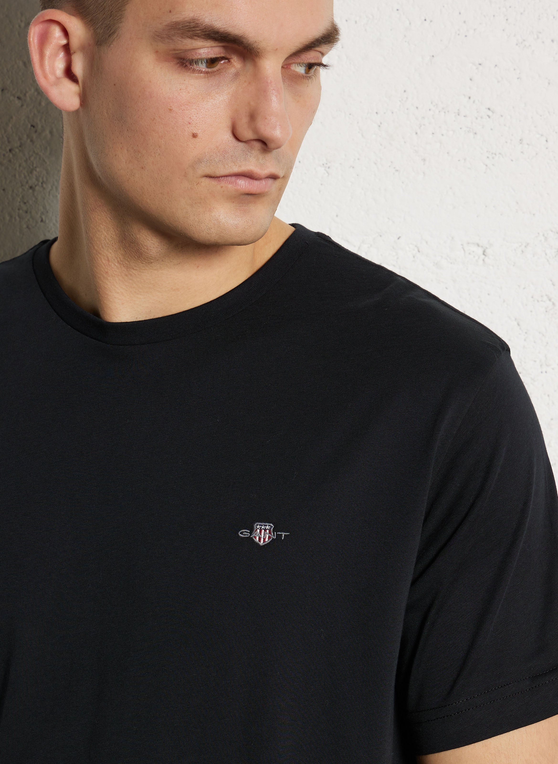 Tee-shirt en coton col rond GANT Noir