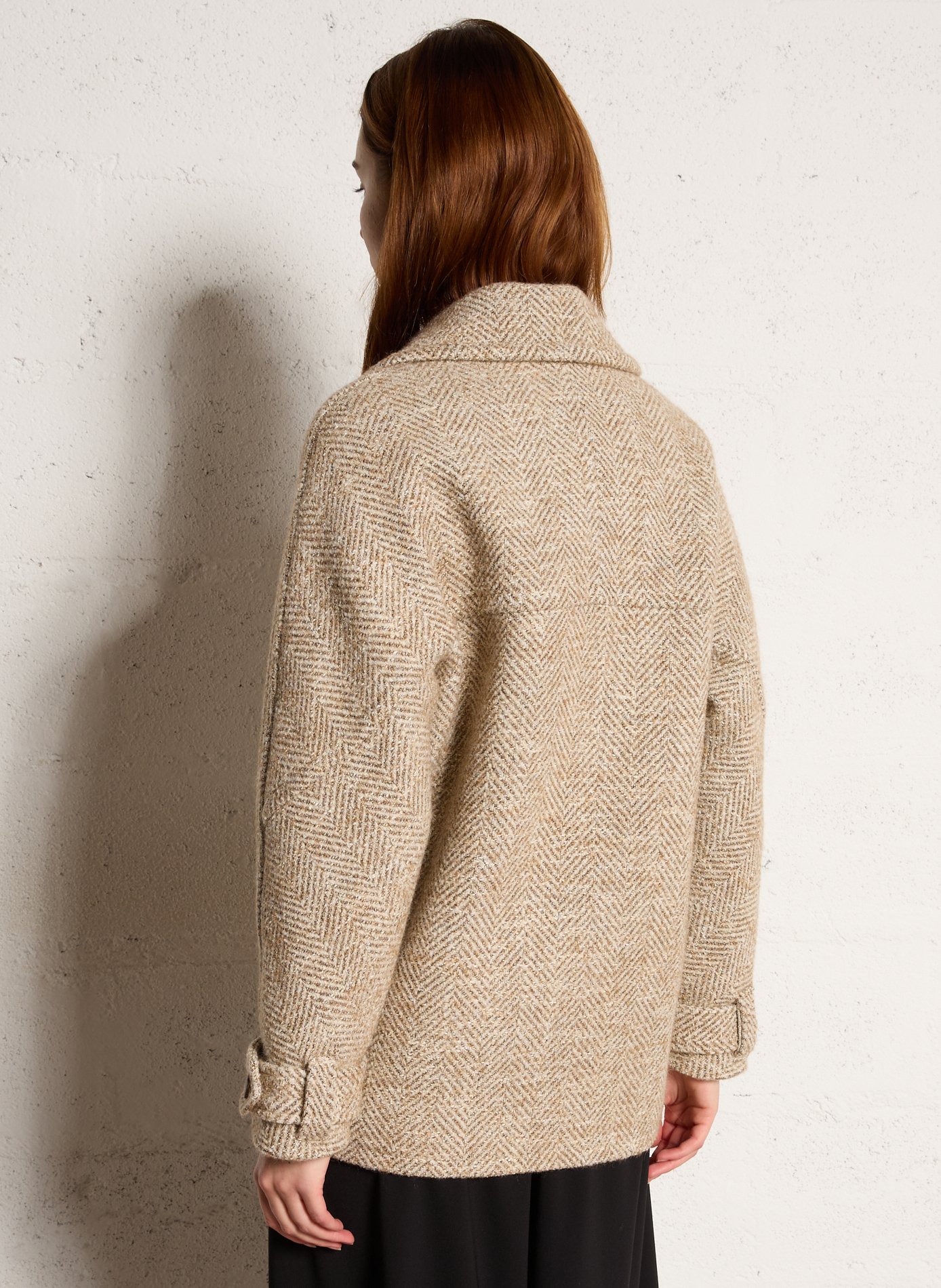 Wool blend tailored collar coat MAISON 123 Beige