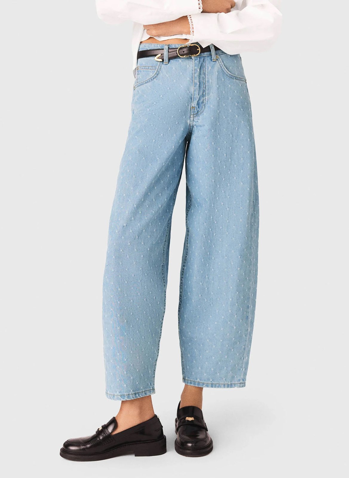 Hoge taille ballon jeans met stippen MAJE Blauw