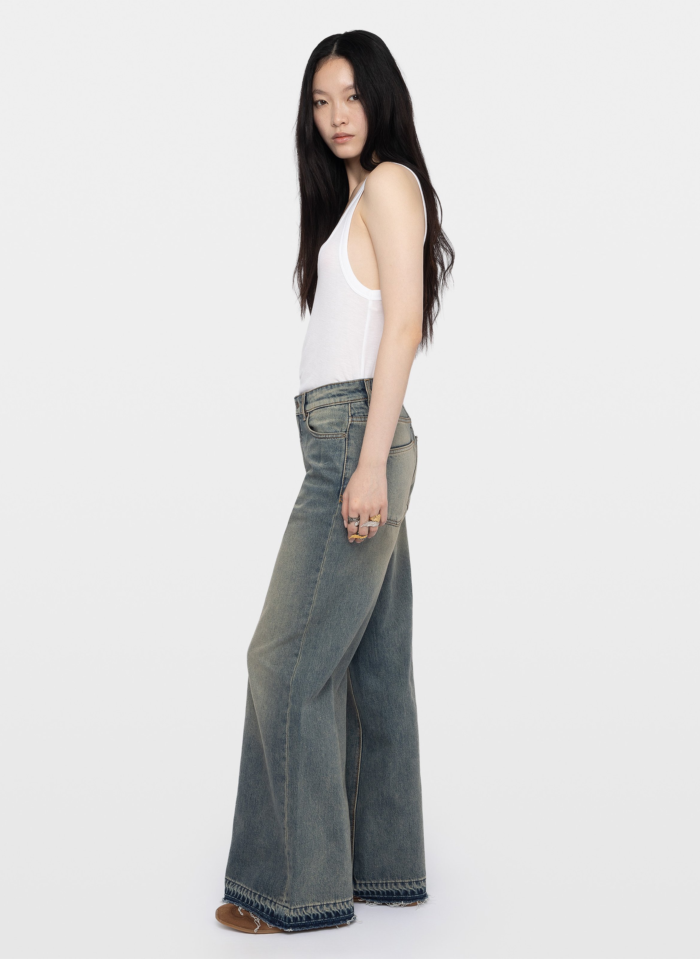 Jean ample taille mi-haute en coton ZADIG&VOLTAIRE Bleu