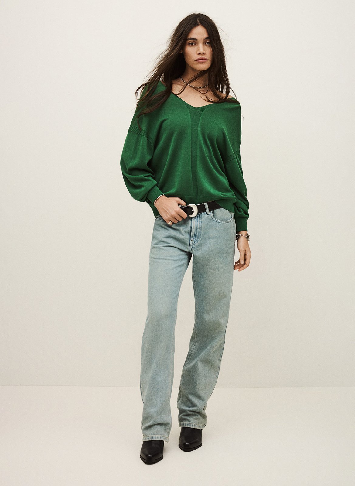 Pull col rond  BA&SH Vert