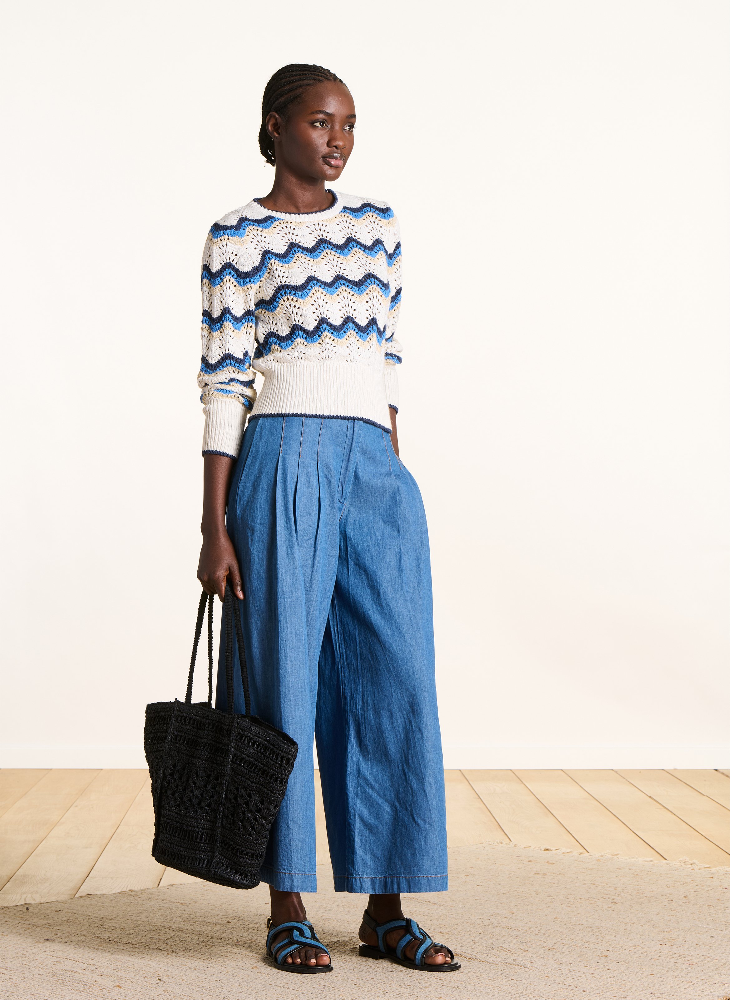 Lull ronde hals met strepen LA FEE MARABOUTEE Blauw