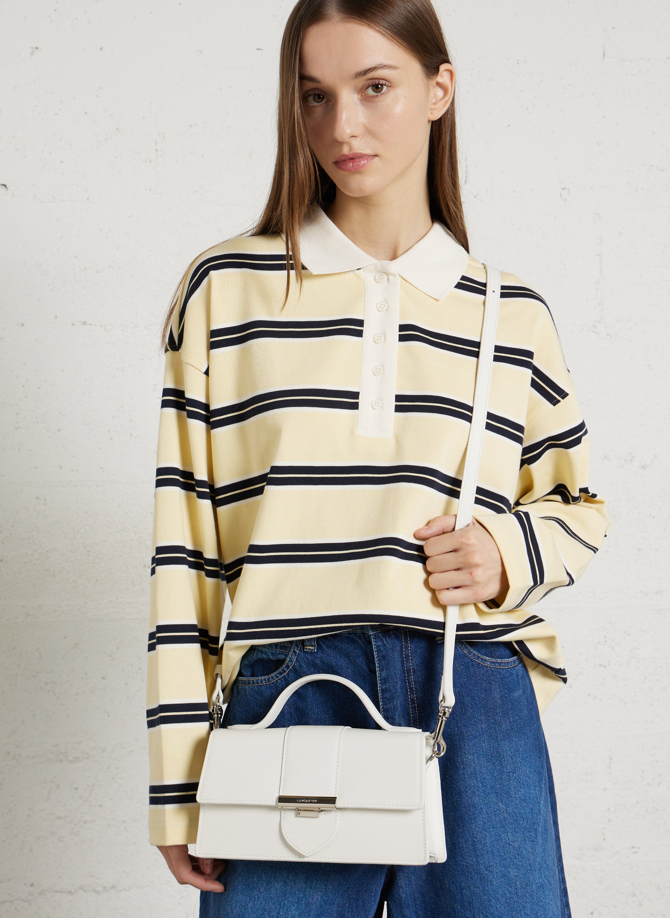 Sac à main en cuir LANCASTER PARIS Blanc