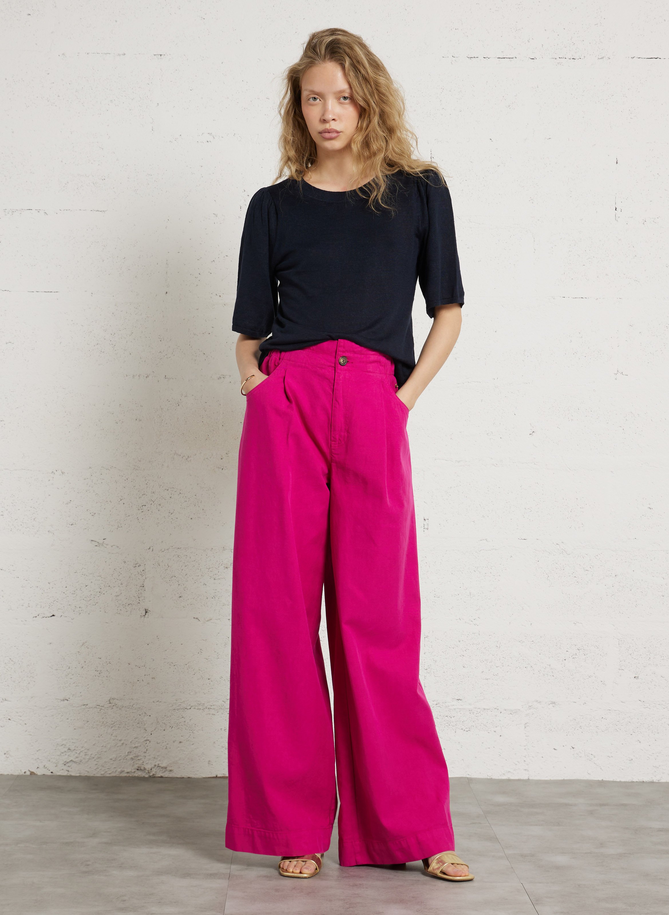Pantalon large DES PETITS HAUTS Violet