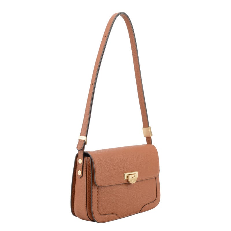 Crossbody bag in cowhide leather Brown